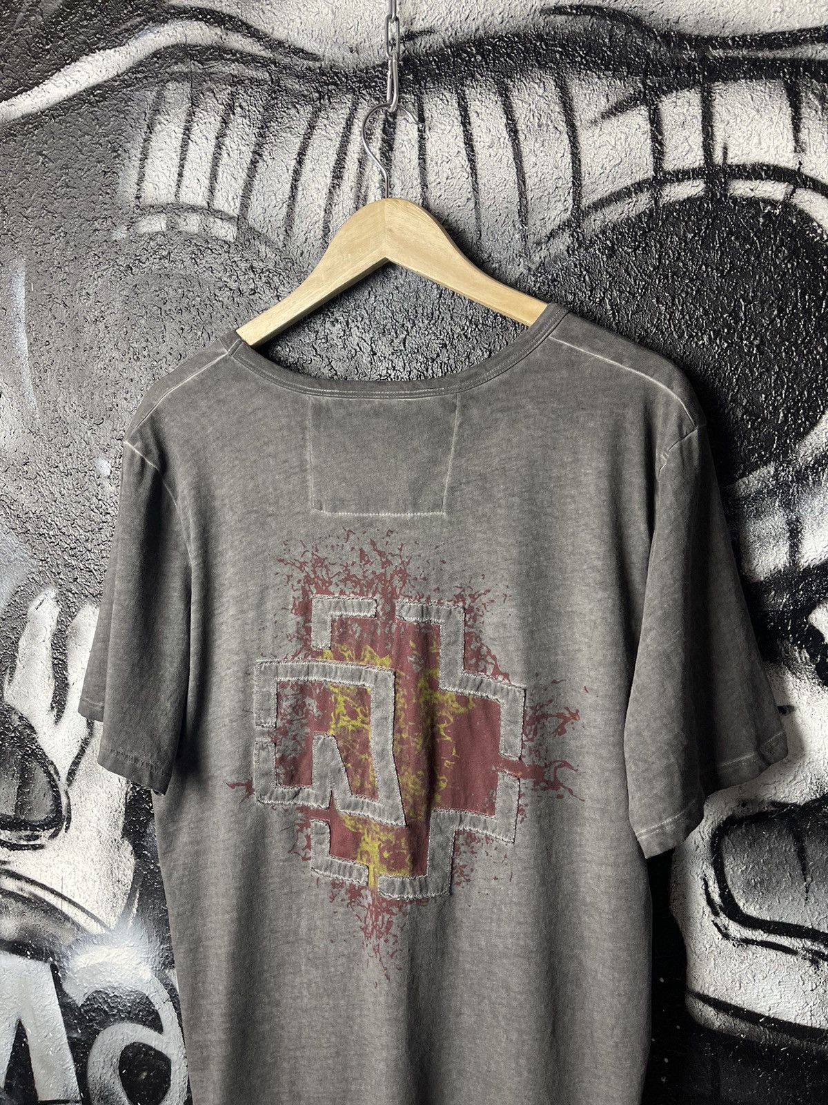 Band Tees Rammstein Rock Group Merchandise Grey V-Neck T-Shirt Size L Size US XL / EU 56 / 4 - 1 Thumbnail