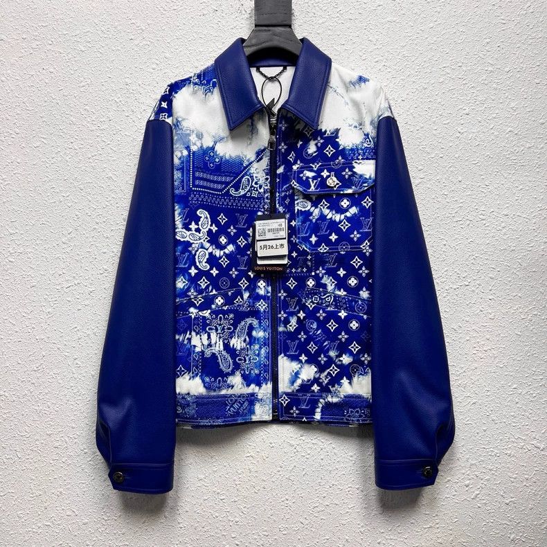 Louis Vuitton louis vuitton blue leather sleeve jacket-dmc Size US L / EU 52-54 / 3 - 1 Thumbnail