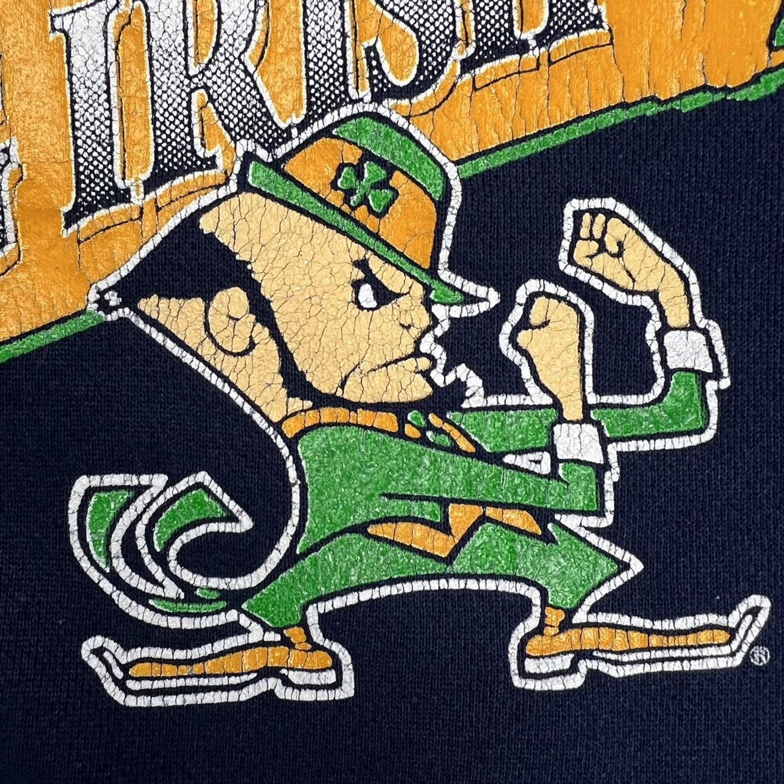 NCAA × Vintage Vintage 90s Notre Dame Fighting Irish Sweatshirt University Size US L / EU 52-54 / 3 - 3 Thumbnail