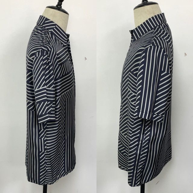 Fendi Fendi Silk FF Logo Geometric Stipe Pattern Shirt FS0795 #38 Size US M / EU 48-50 / 2 - 9 Thumbnail