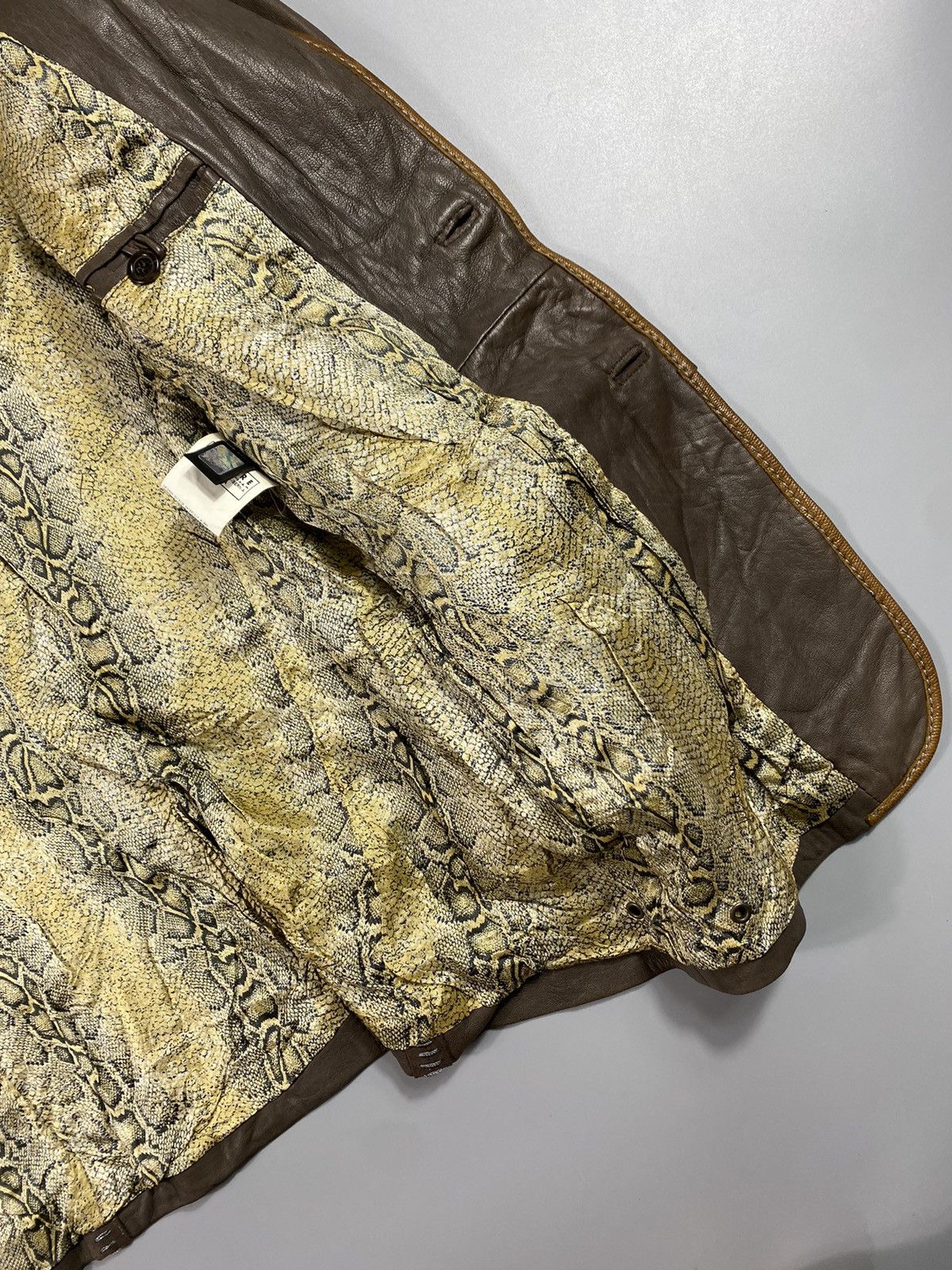 Just Cavalli × Roberto Cavalli Archive! Deconstructed Leather Blazer Jacket Size US S / EU 44-46 / 1 - 5 Thumbnail
