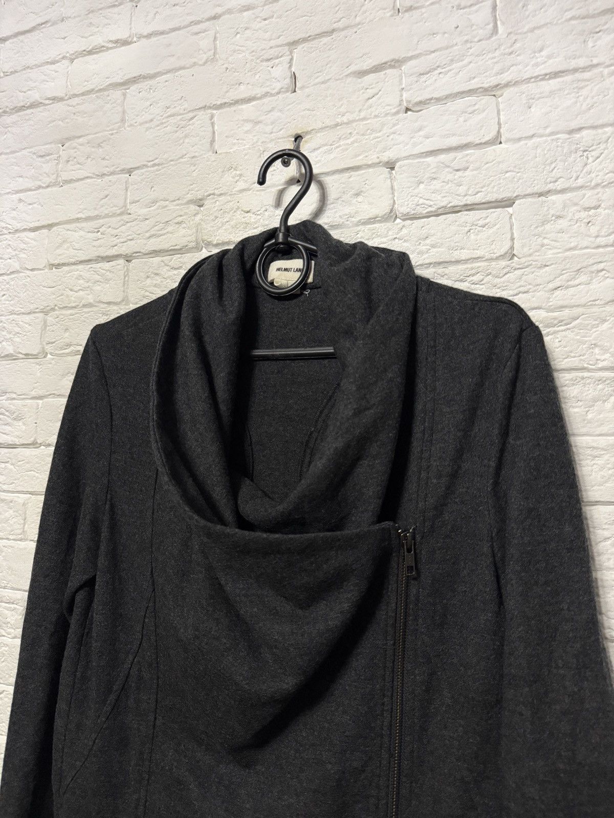 Helmut Lang Helmut Lang Wool Draped Asymmetric Zip Cardigan Jacket USA Size L / US 10 / IT 46 - 2 Thumbnail