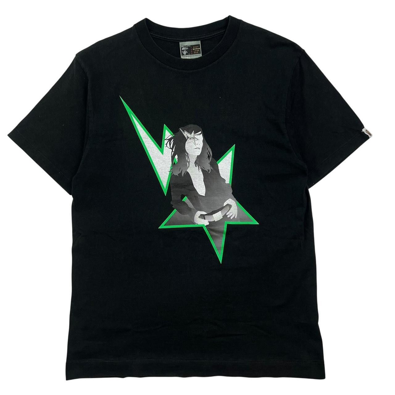 Bape Vintage 2000s Bape Bapesta Star Girl T-Shirt Green - Medium Size US M / EU 48-50 / 2 - 1 Thumbnail