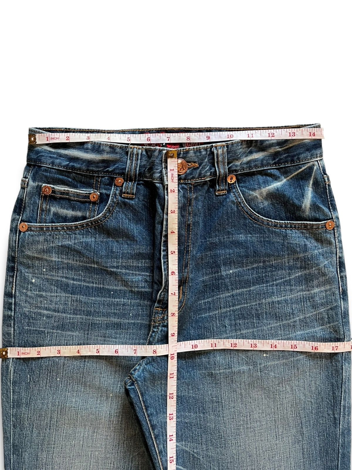 Japanese Brand Vintage Japanese Oniarai Paint Splatter Devil Jeans Size US 29 - 15 Thumbnail