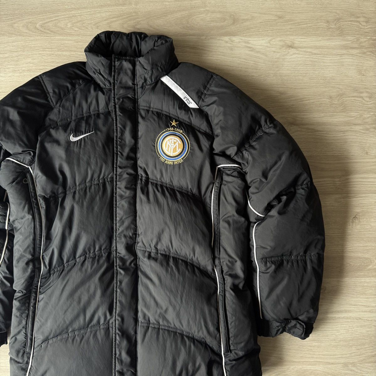 Nike × Vintage 00s Nike Inter Milan Puffer Jacket Size US S / EU 44-46 / 1 - 2 Thumbnail