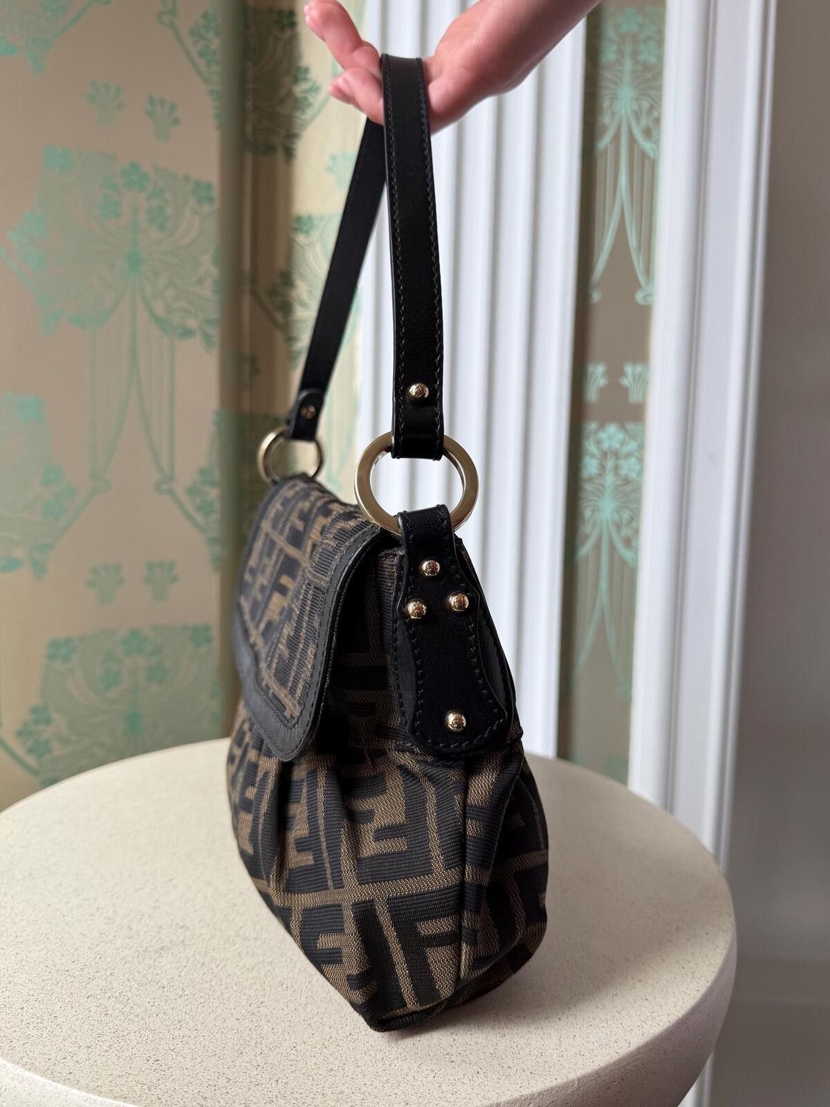 Fendi Vintage Fendi Brown Zucca Canvas and Leather Shoulder Bag Size ONE SIZE - 5 Thumbnail