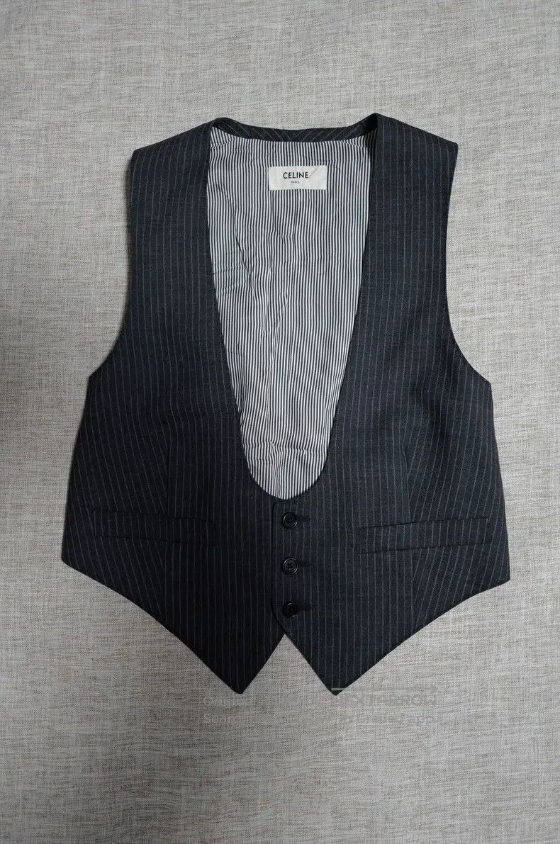Celine CELINE Wool striped vest Size XS / US 0-2 / IT 36-38 - 1 Thumbnail
