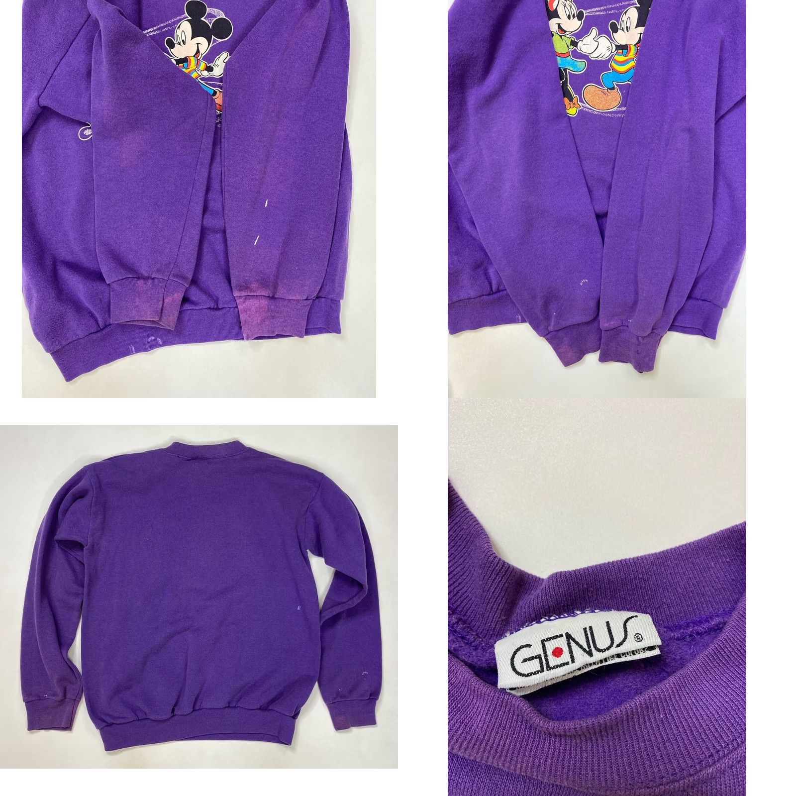 Disney VINTAGE Disney Mickey Mouse Minnie Crewneck Sweatshirt Men Small Purple USA 90s Size US S / EU 44-46 / 1 - 8 Thumbnail
