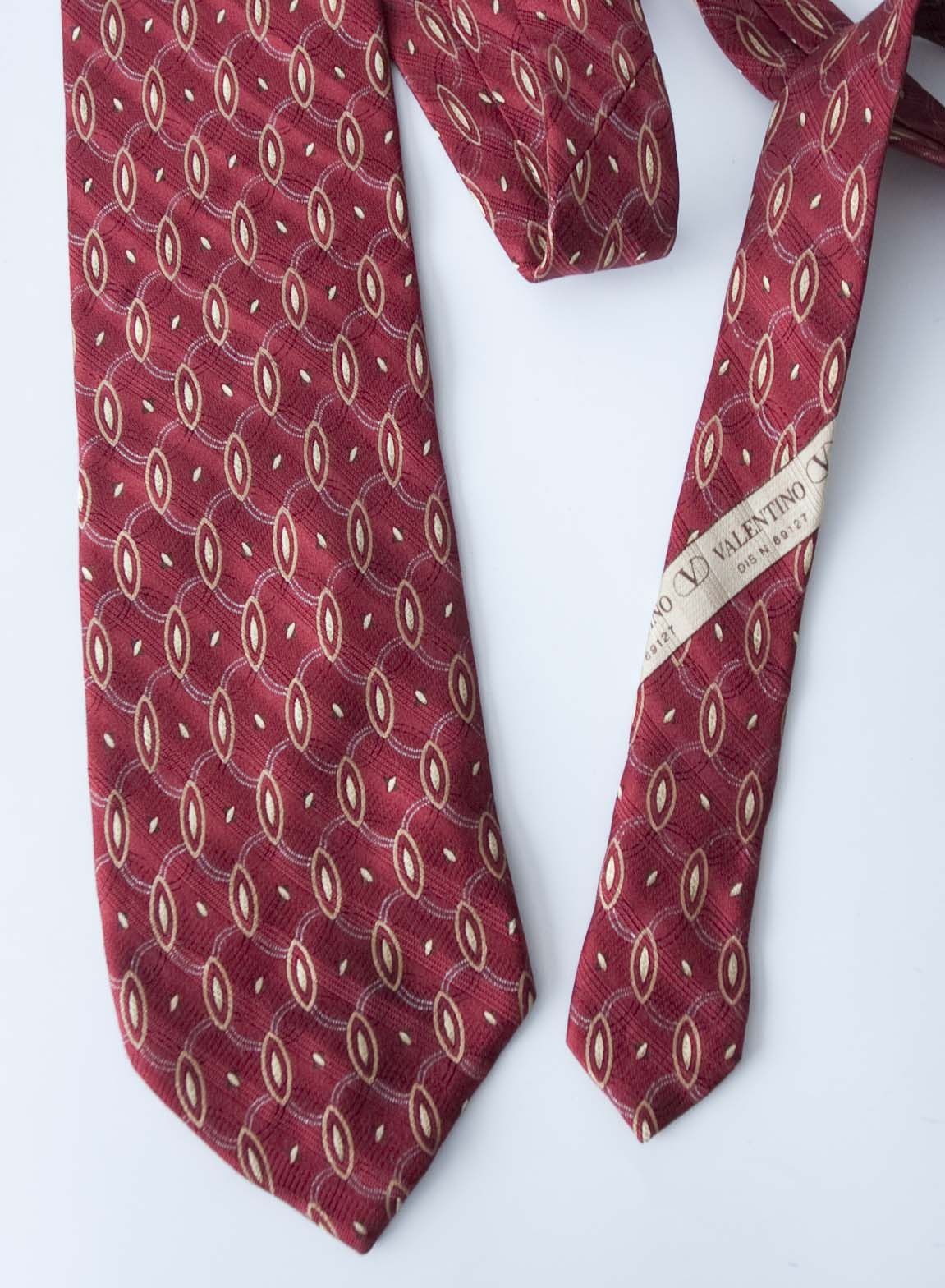 Valentino Valentino Tie 100% Silk Red Made in Italy Size ONE SIZE - 2 Thumbnail