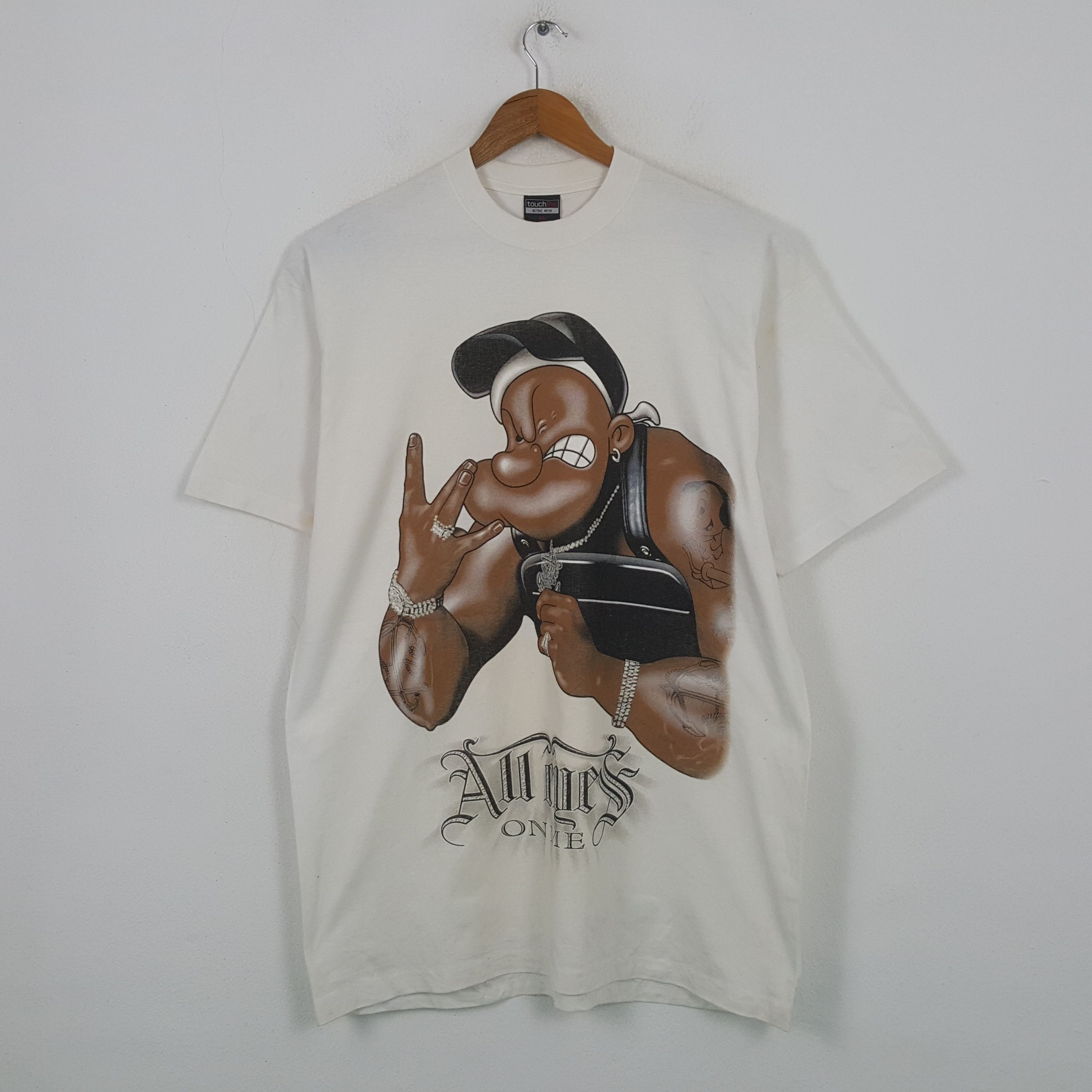 Cartoon Network Vintage 90's Popeye American Cartoon characters T-shirt RR5 Size US XXL / EU 58 / 5 - 1 Thumbnail