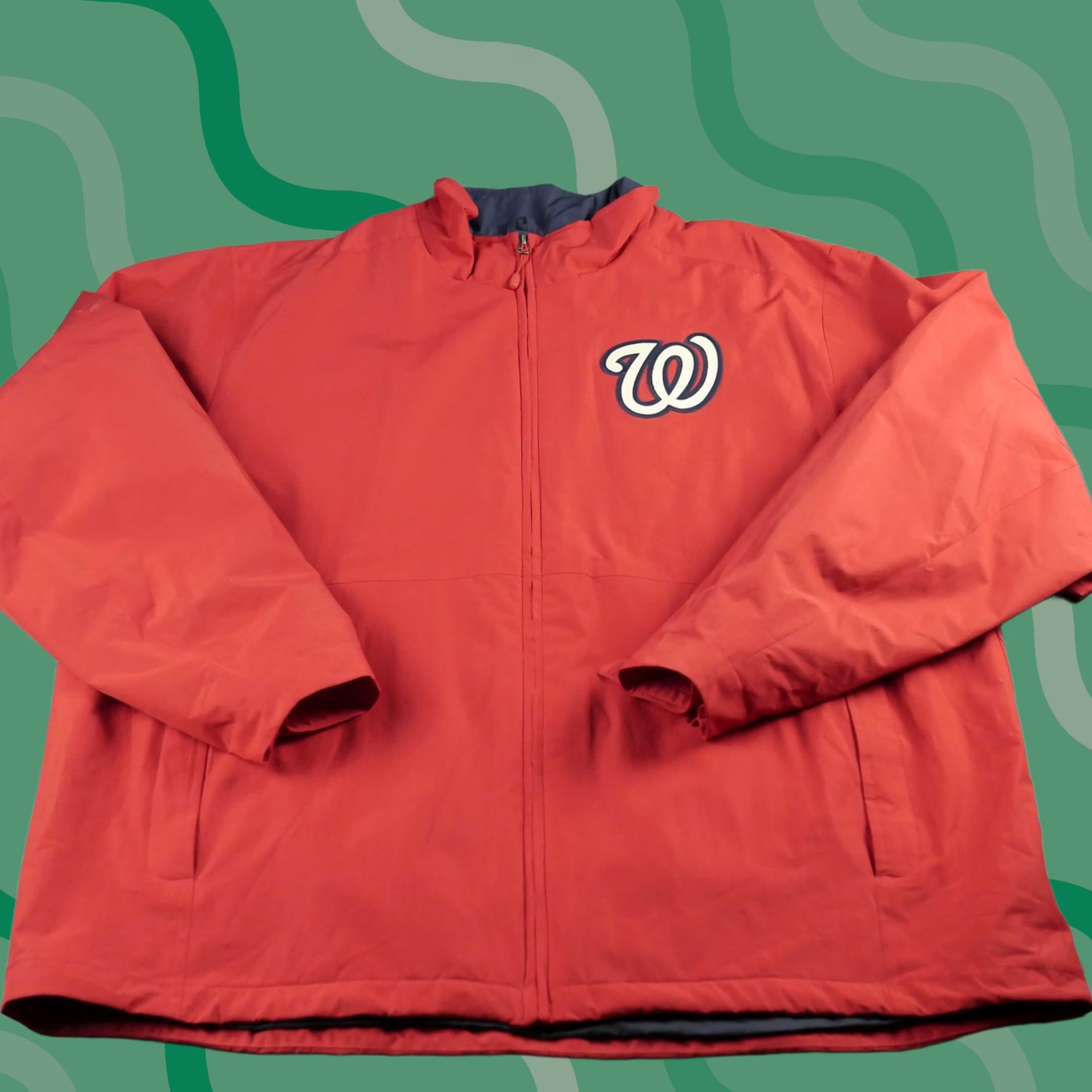 MLB Washington Nationals Jacket Mens XL Red Majestic MLB Full Zip Authentic 2014 Size US XL / EU 56 / 4 - 1 Thumbnail