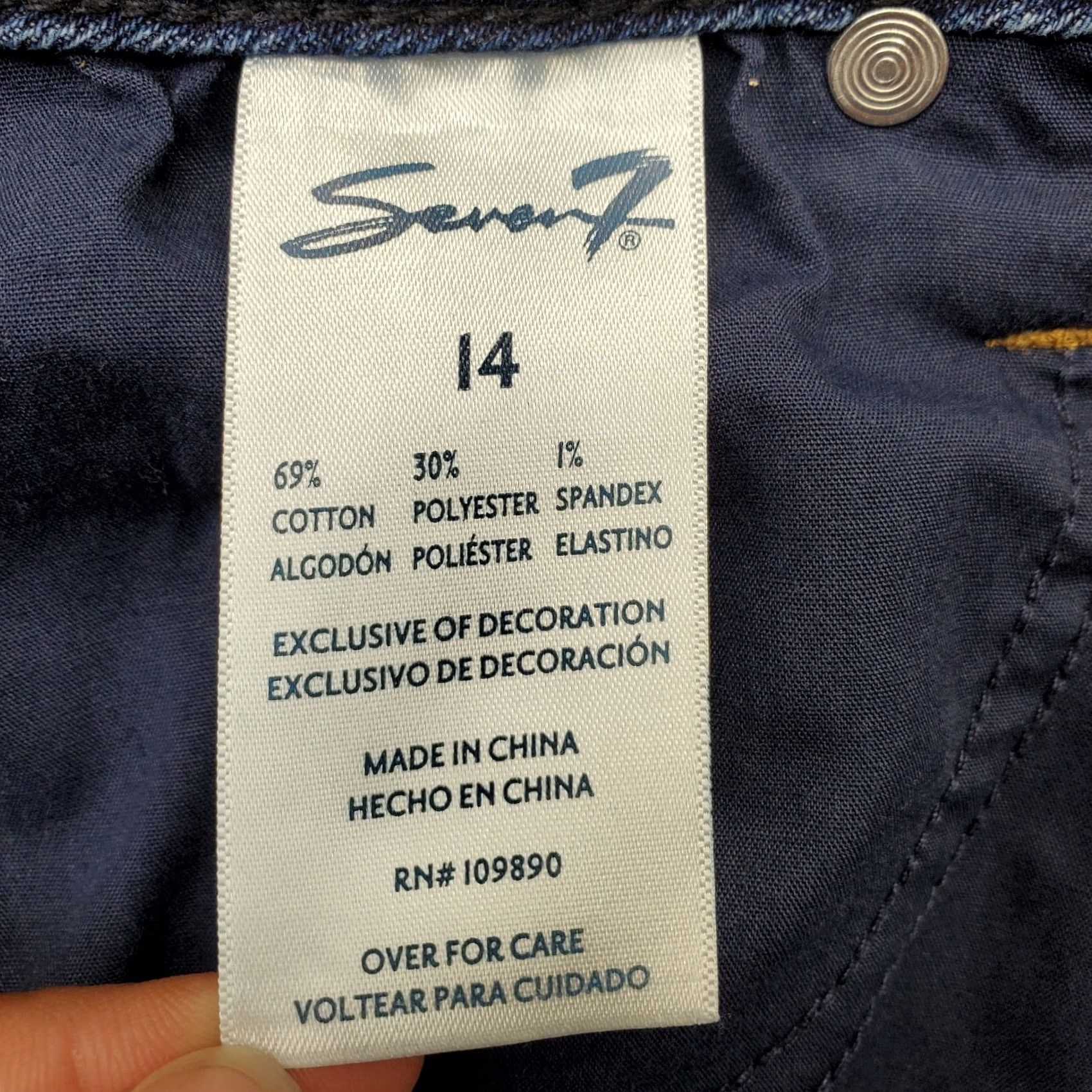 Vintage Seven7 Weekend Jeans Shorts Womens Size 14 Blue Denim Regular Fit Casual Outdoor Shirt Size 36" / US 14 / IT 50 - 7 Thumbnail