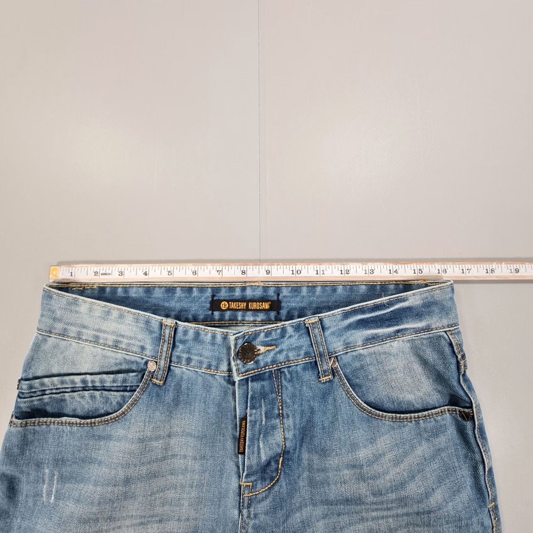 Takeshy Kurosawa Takeshy Kurosawa Jeans Blue W31 L30 Straight Hip Hop Distressed Denim Jeans Mens Regular Size US 31 - 6 Thumbnail