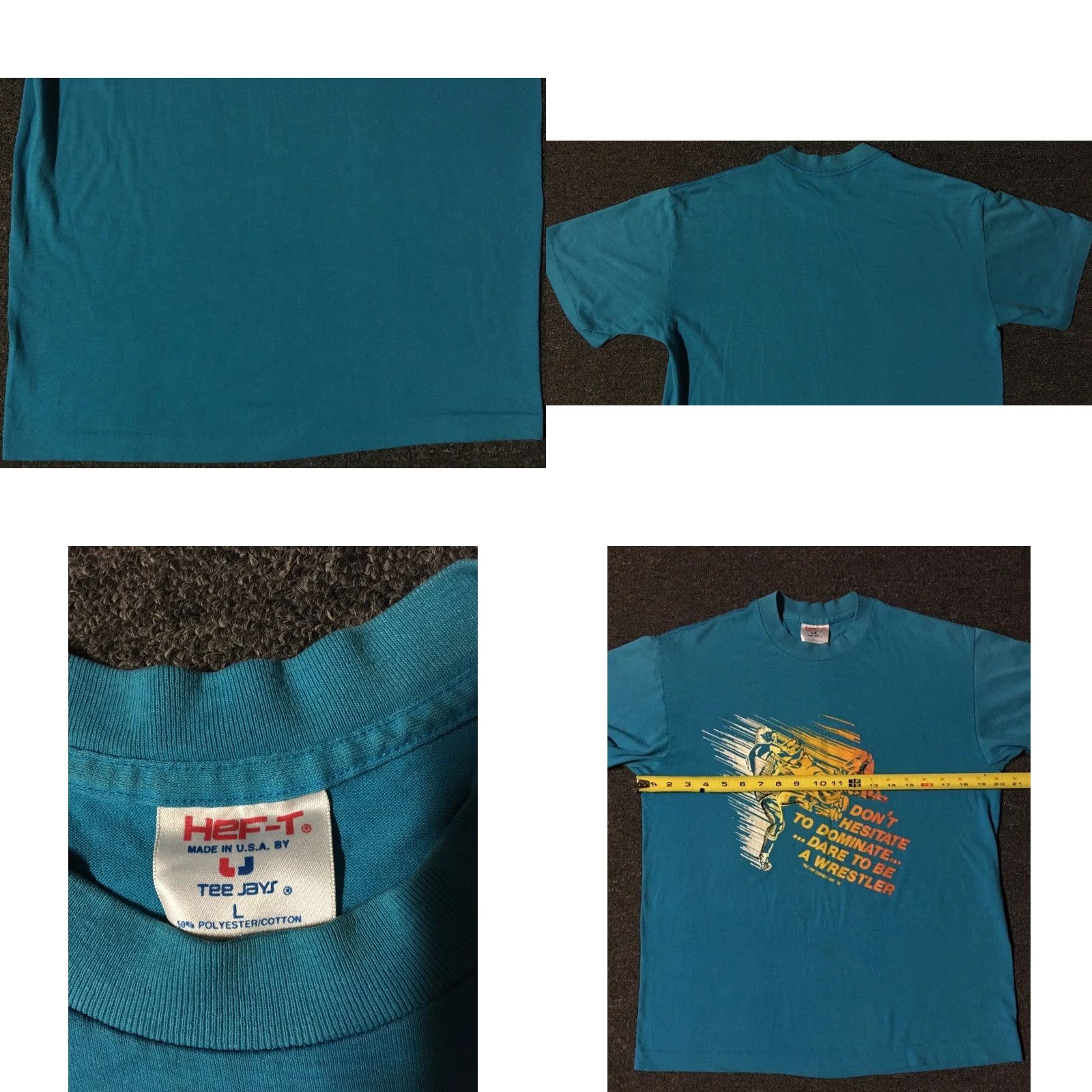 Vintage VINTAGE Dare To Be A Wrestler T-Shirt Men M Blue 80s Grunge Rock Punk School Sports 90s USA Size US M / EU 48-50 / 2 - 8 Thumbnail