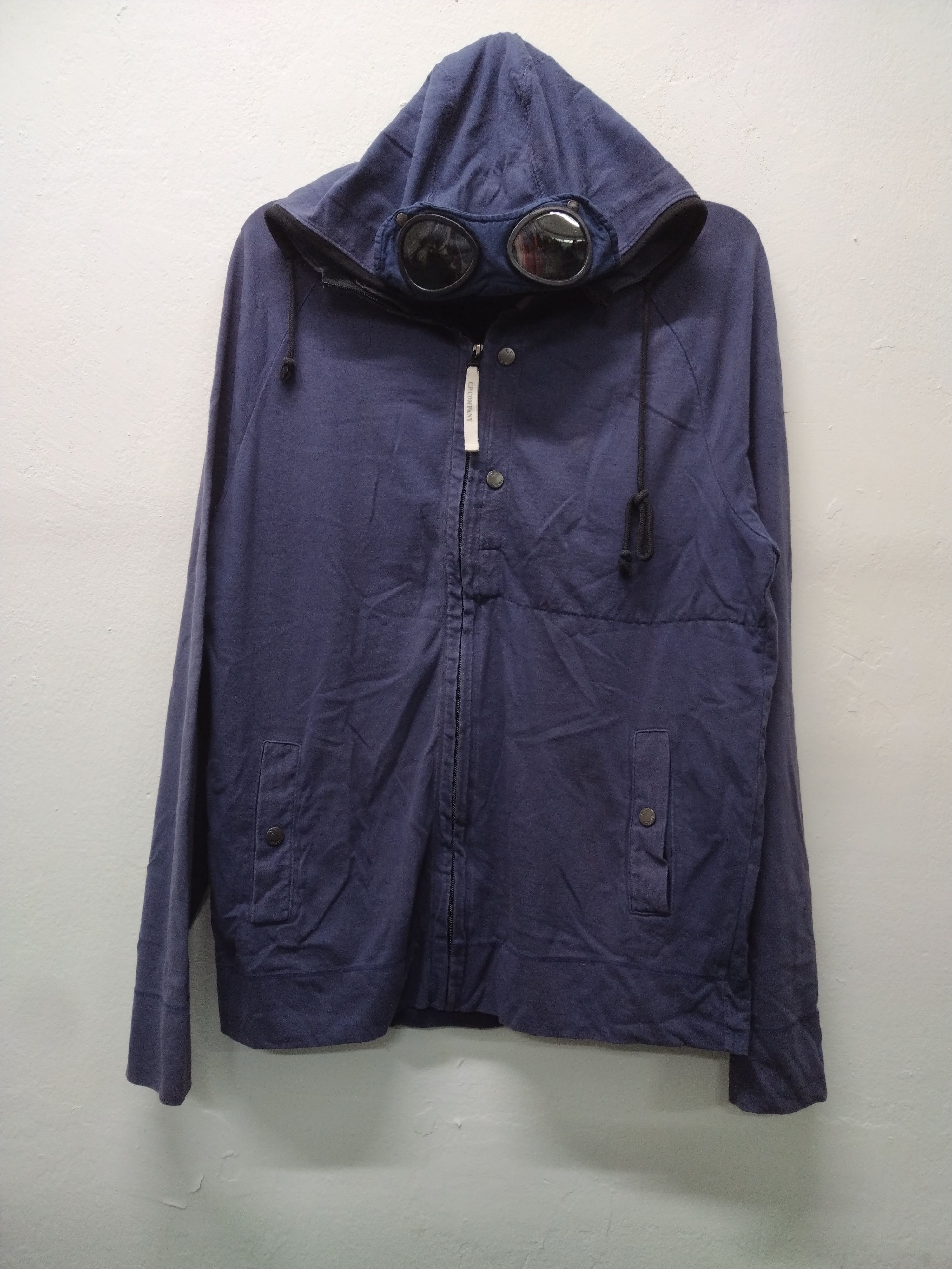 image of C P Company Awesome C.p Company Goggle Hoodie in Blue, Men's (Size Medium)