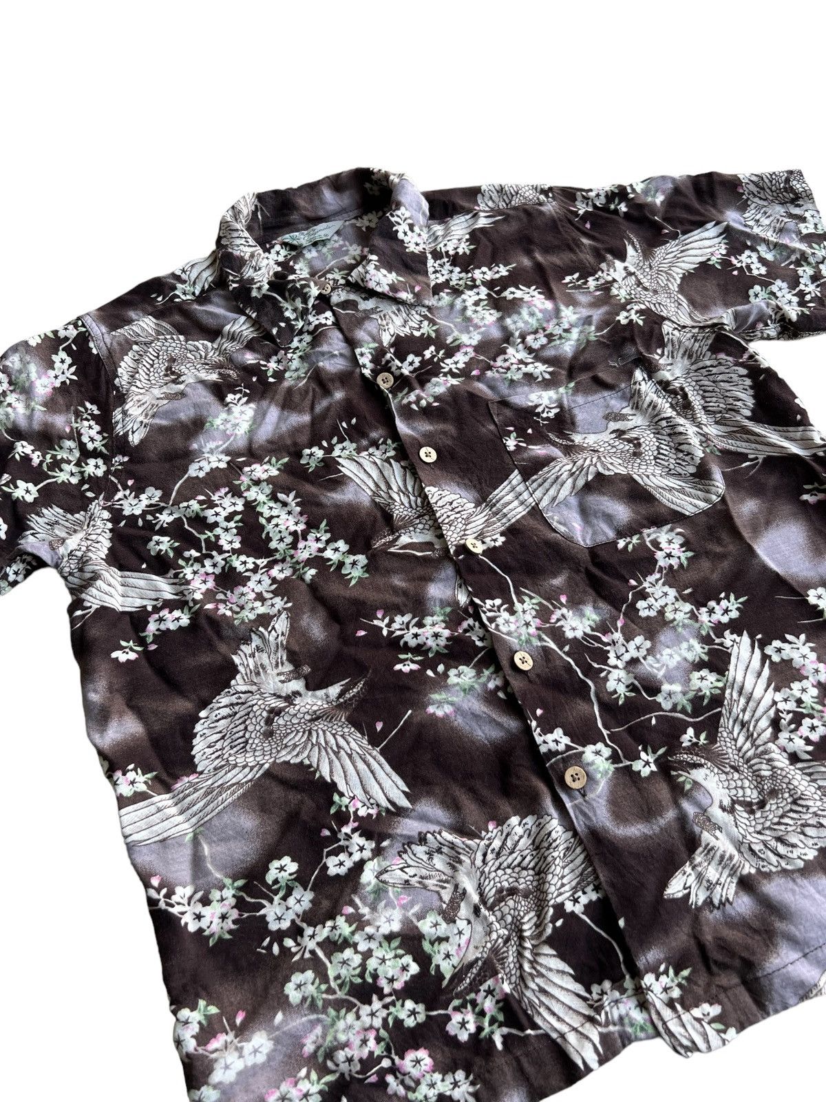 Sun Surf PROTOTYPE Japanese Crane Bird with Sakura Rayon Hawaii Shirt Size US S / EU 44-46 / 1 - 2 Thumbnail