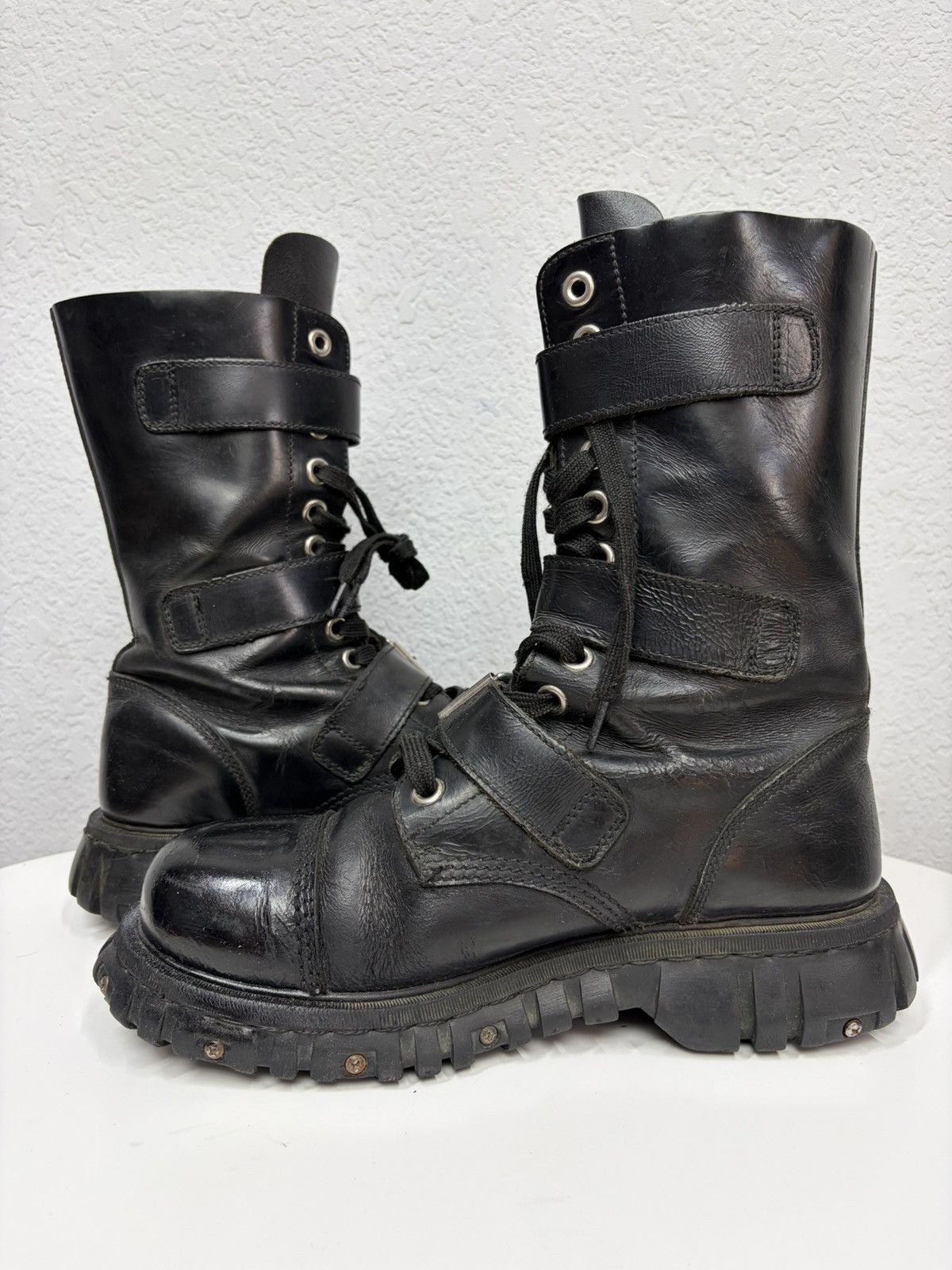 Hedi Slimane Studded Leather Multi Belted Boots Avant-Garde CCP Style Y2K Size US 9.5 / EU 42-43 - 9 Thumbnail