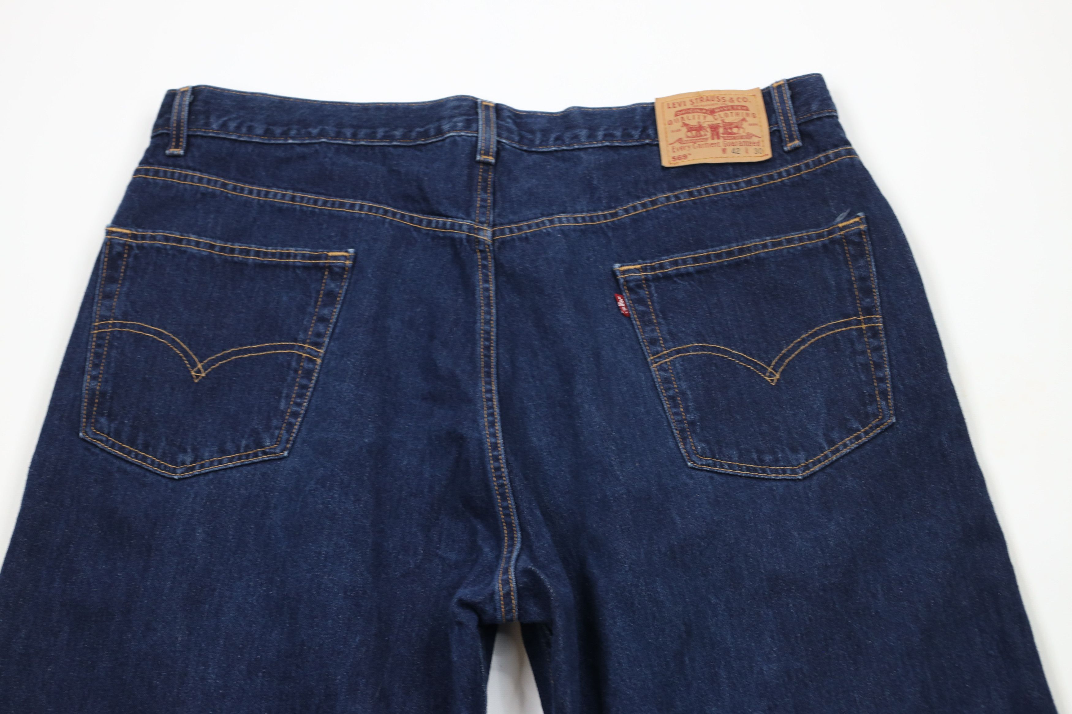 Levi's × Vintage Vintage Y2K 2002 Levis 569 Straight Wide Leg Denim Jeans Size US 42 / EU 58 - 9 Thumbnail