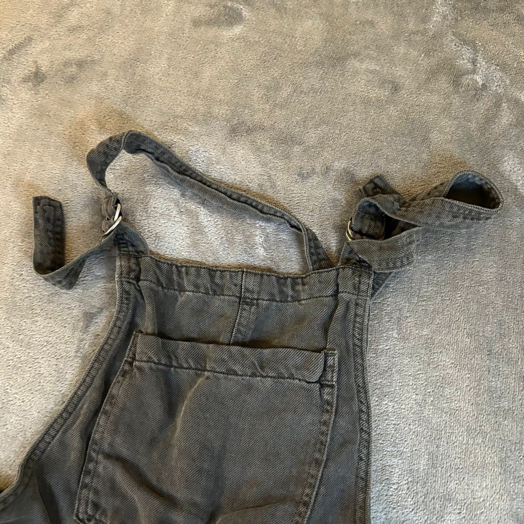 Vintage Aerie Overalls Jumpsuit One-Piece Casual Linen Lyocell Gray Womens XS Adjustable Straps Pockets Solid Sleeveless Size 26" / US 2 / IT 38 - 4 Thumbnail