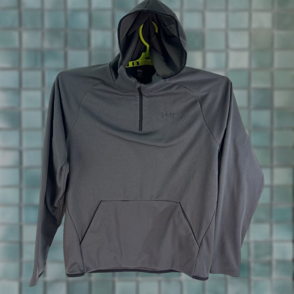 Vintage REI Mens 1/4 Zip Lightweight Pullover Hoodie Gray M Shirt Pullover Outdoor Classic Hoodie 1/4 Zip Lightweight Nylon Polyester Knit Logo Zipperス Size US M / EU 48-50 / 2 - 1 Thumbnail