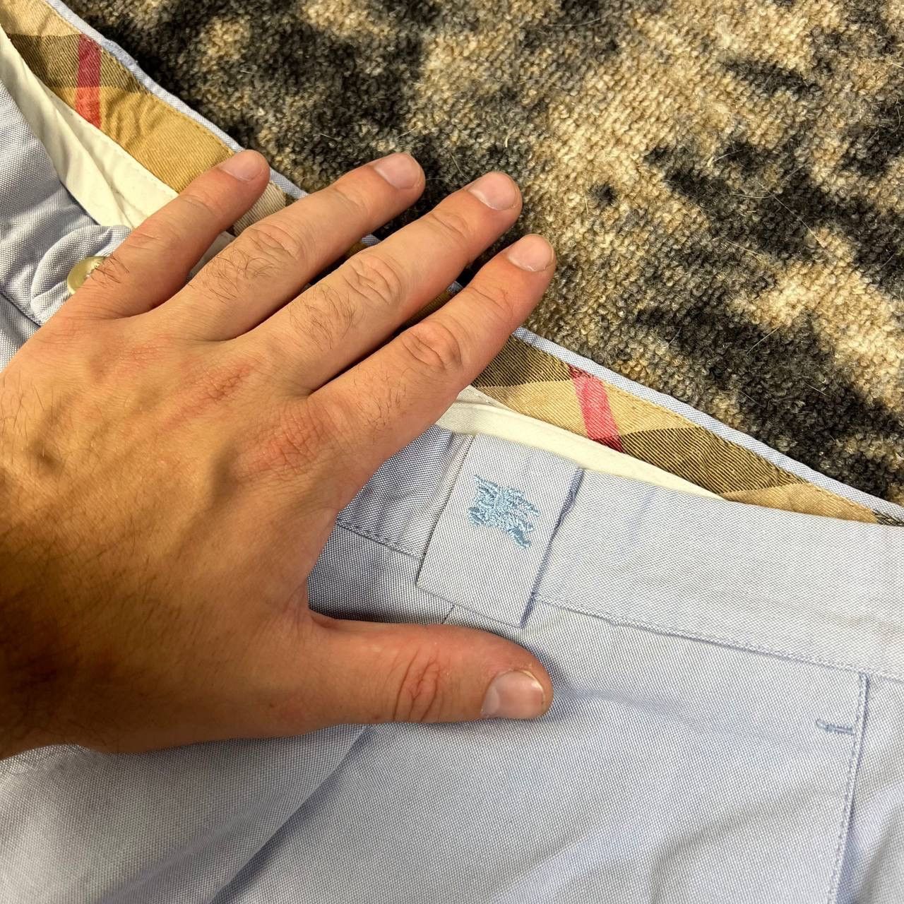 Burberry Burberry Luxury Baby Blue Chino Pants Old Money Style Size US 36 / EU 52 - 5 Thumbnail