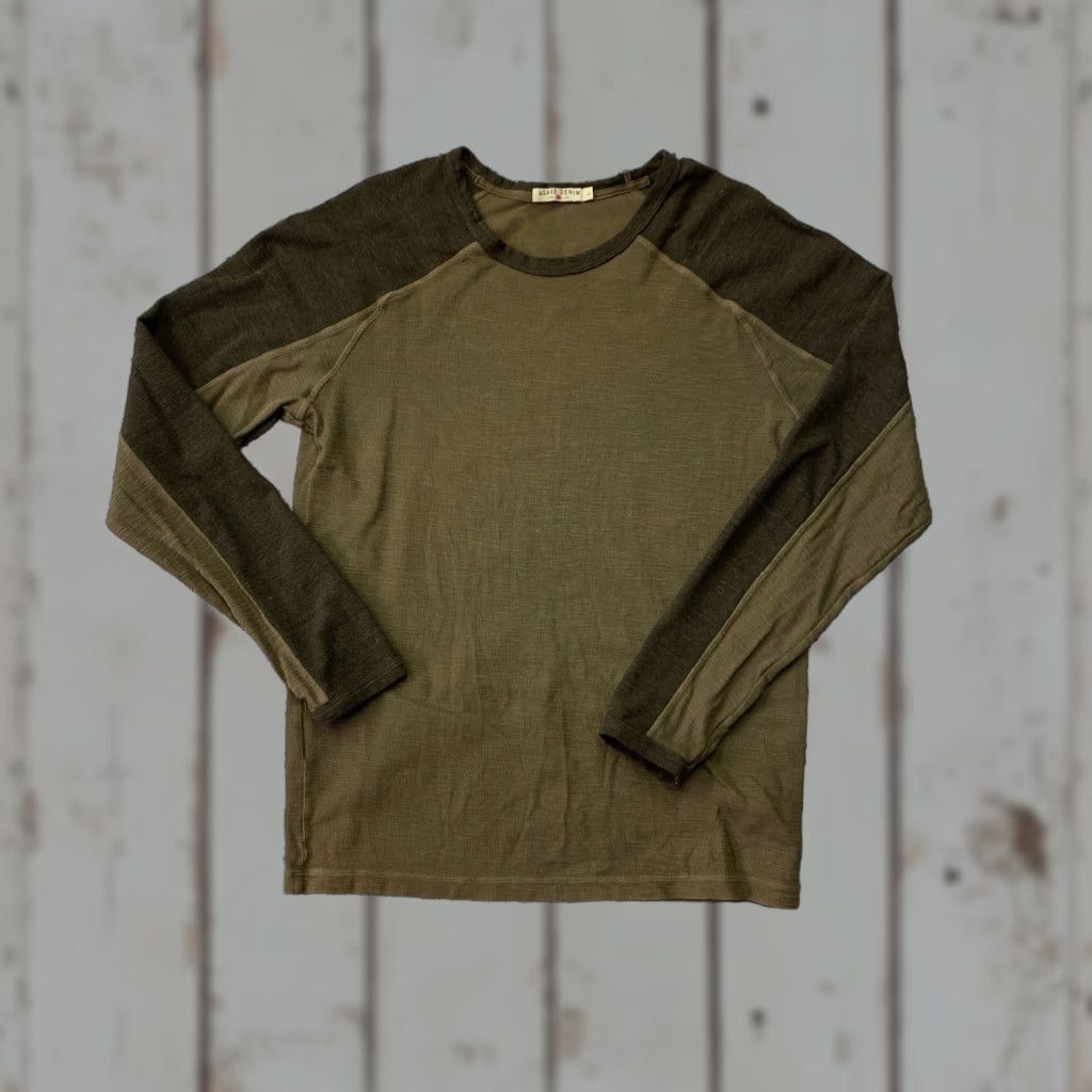 Denime Agave Denim T-Shirt Shirt Men Large Green Long Sleeve Crew Neck Cotton Full Cut Regular Fit Vintage No Size US L / EU 52-54 / 3 - 1 Thumbnail
