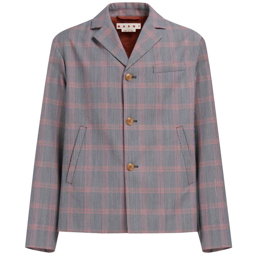 Marni o1w1db10125 Technical Wool Blazer in Multicolor Size US S / EU 44-46 / 1 - 1 Thumbnail