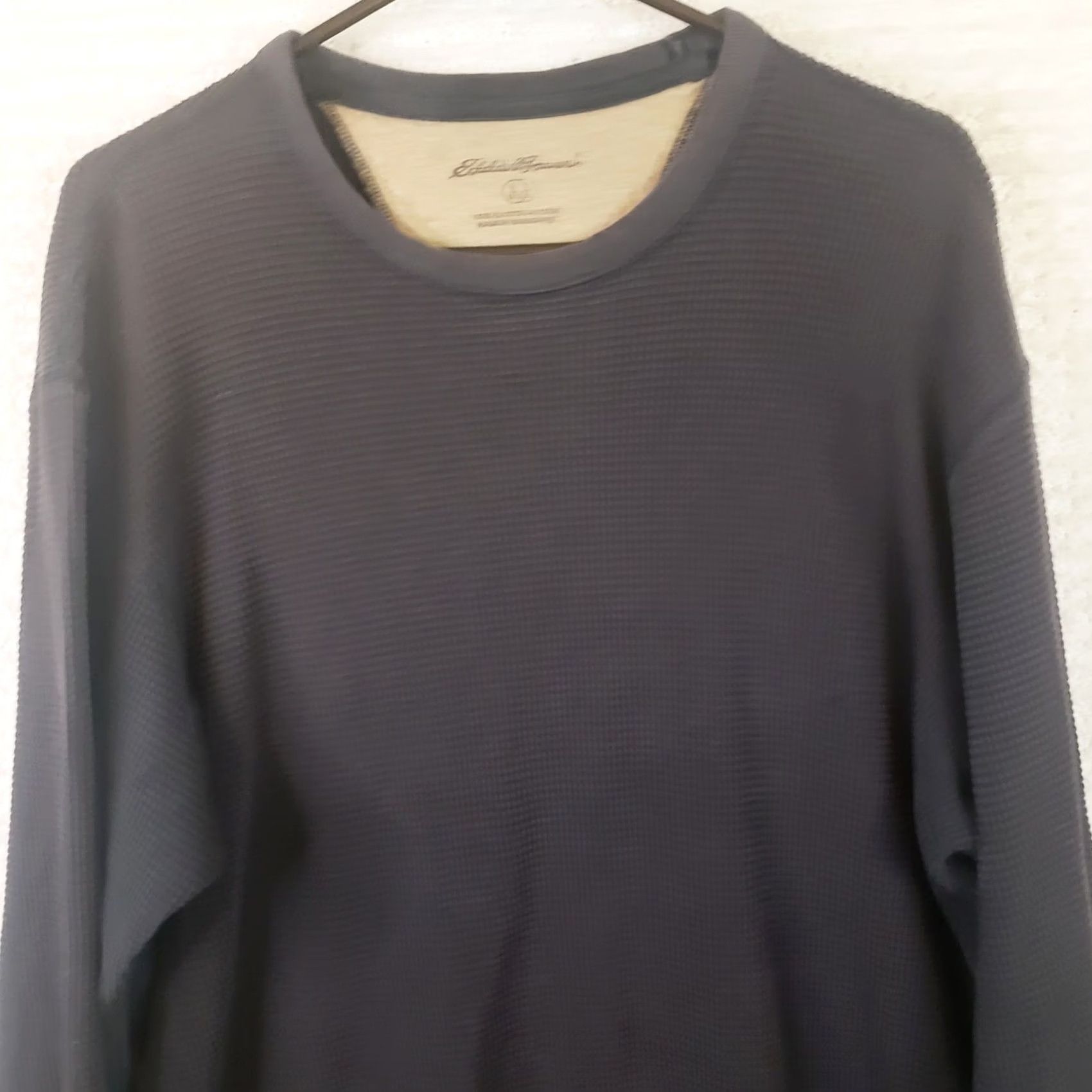 Eddie Bauer Eddie Bauer Men L Tall Black Waffle Knit Thermal Crewneck Long Sleeve Shirt Size US L / EU 52-54 / 3 - 2 Thumbnail