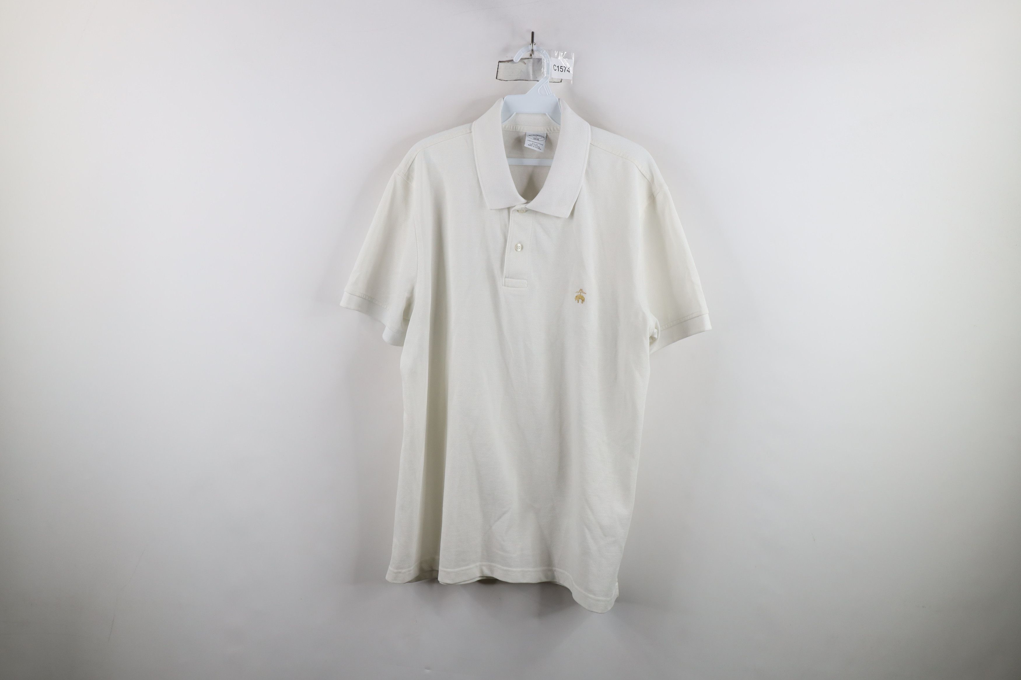 Brooks Brothers × Vintage Brooks Brothers Pique Cotton Performance Collared Polo White Size US XL / EU 56 / 4 - 1 Thumbnail