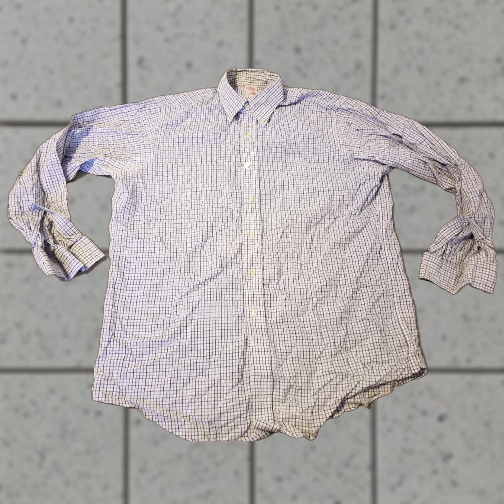 Brooks Brothers Brooks Brothers Dress Shirt Blue White Cotton 16 34 Button-Down Long Sleeve Regular Men’s Regular Size 16 Size 42R - 1 Thumbnail
