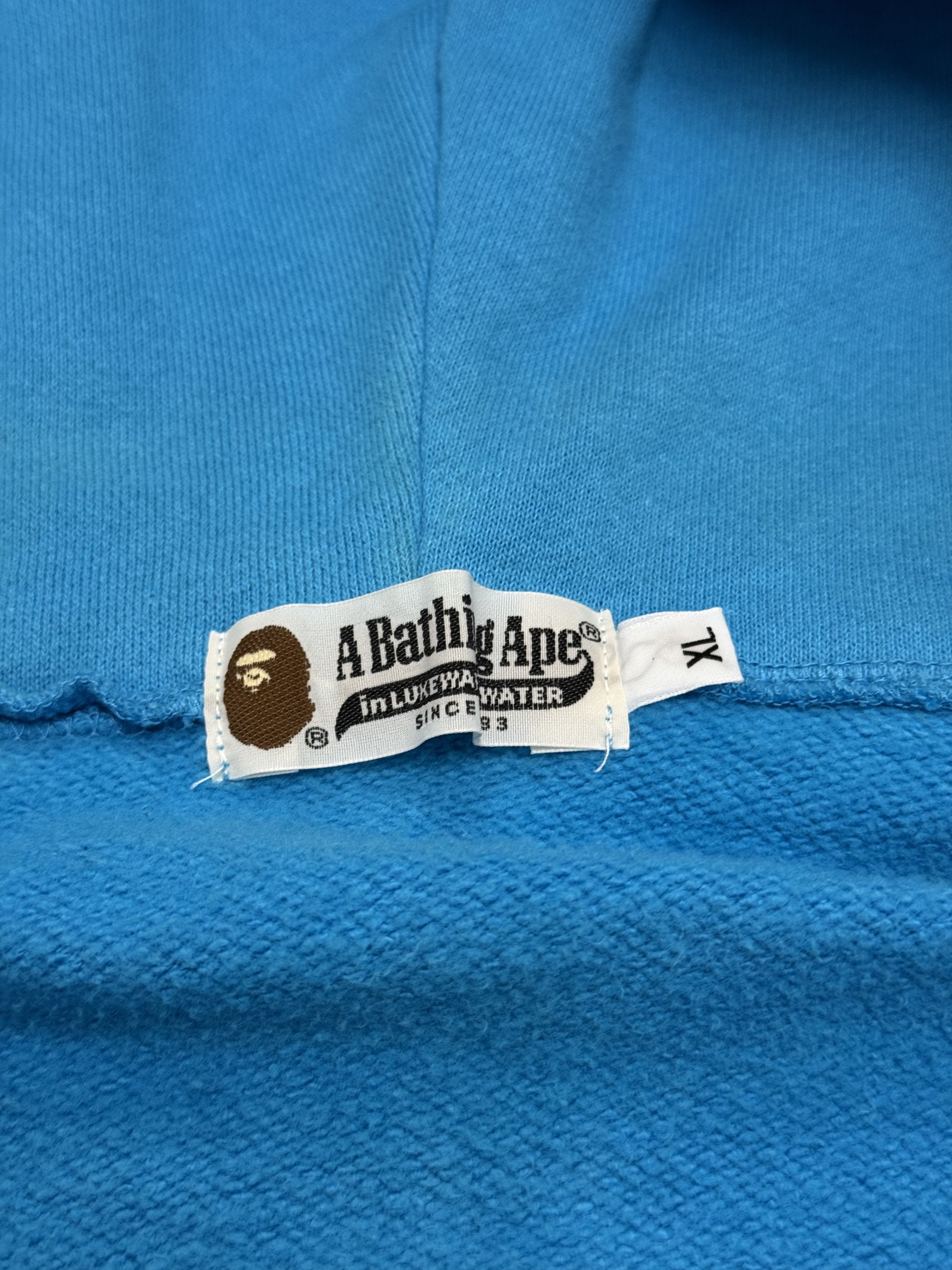 Bape Bape Light Blue Shark Full Zip Hoodie Mens Extra-Large Size US XL / EU 56 / 4 - 7 Thumbnail