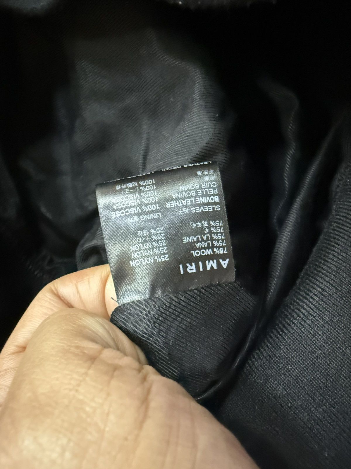 Amiri AMIRI OVERSIZED VARSITY LEATHER WOOL JACKET (BLACK) 46 Size US S / EU 44-46 / 1 - 6 Thumbnail