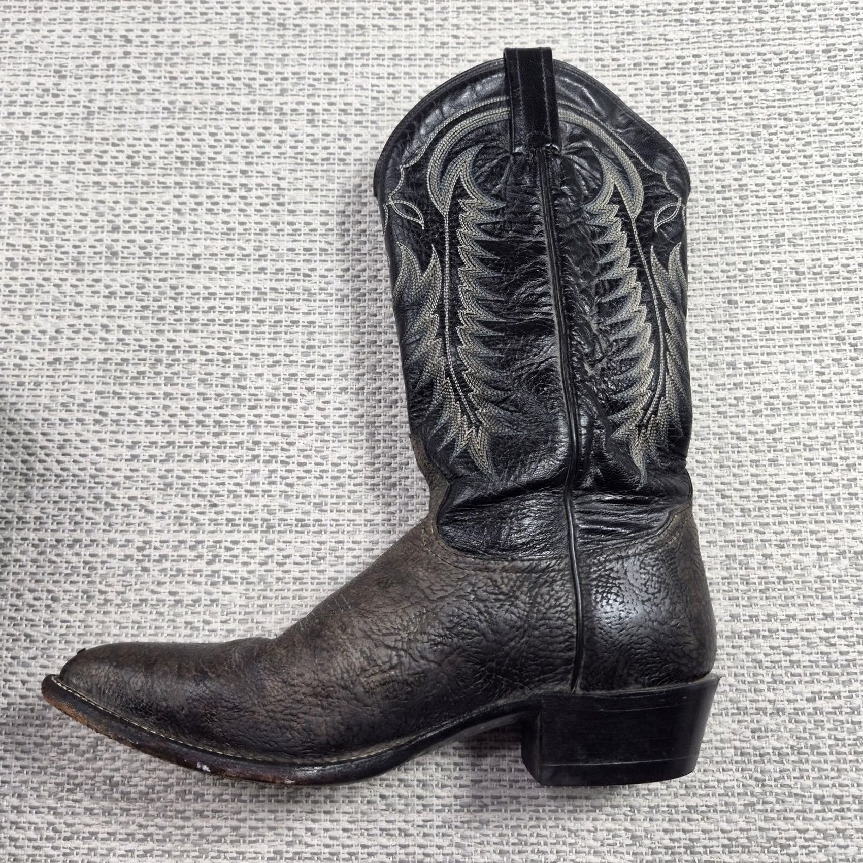 Tony Lama Tony Lama 6252 Boots Mens 10.5 D Black Leather Western Pointed Toe Made USA Size US 11 / EU 44 - 4 Thumbnail