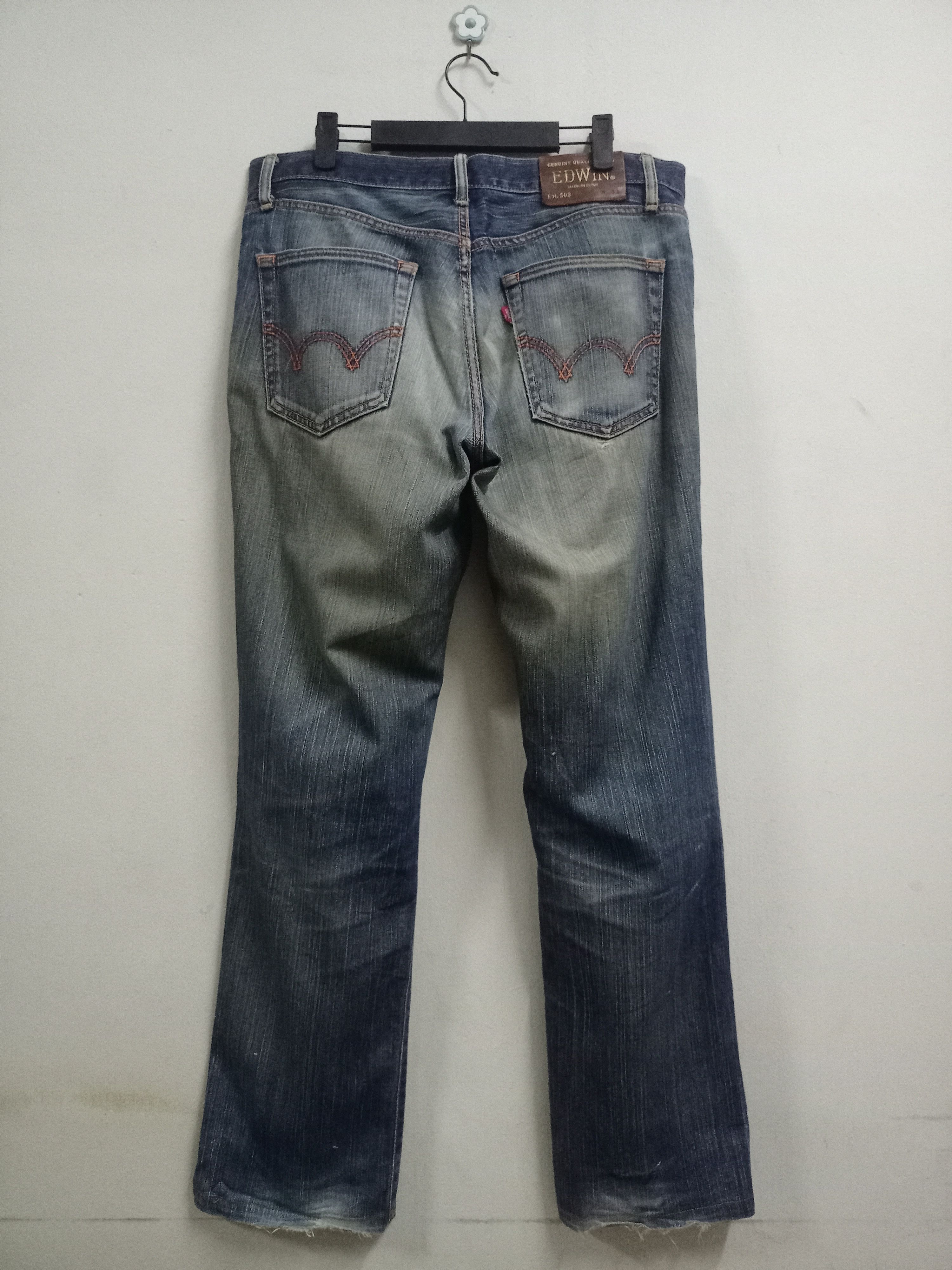 Edwin × Japanese Brand Vintage Japan Edwin 503 Baggy Mud Wash Distressed Jeans Size US 34 / EU 50 - 2 Thumbnail