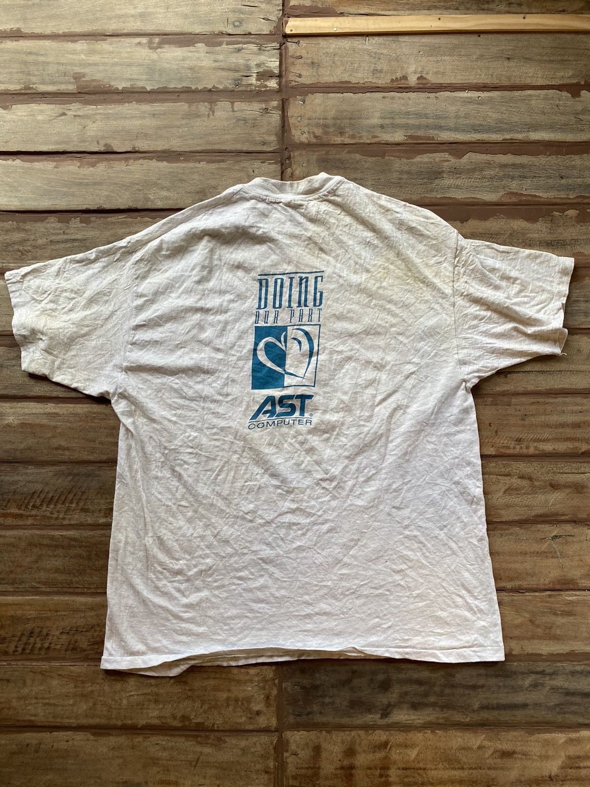 Microsoft × Vintage Vintage 1990s AST Computer T Shirt Size US XL / EU 56 / 4 - 4 Thumbnail