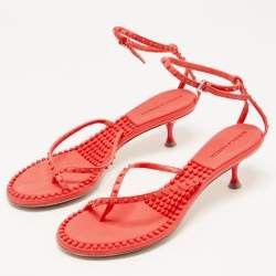 Bottega Veneta o1y0725 Ankle Strap Sandals in Coral Size US 6 / IT 36 - 2 Thumbnail