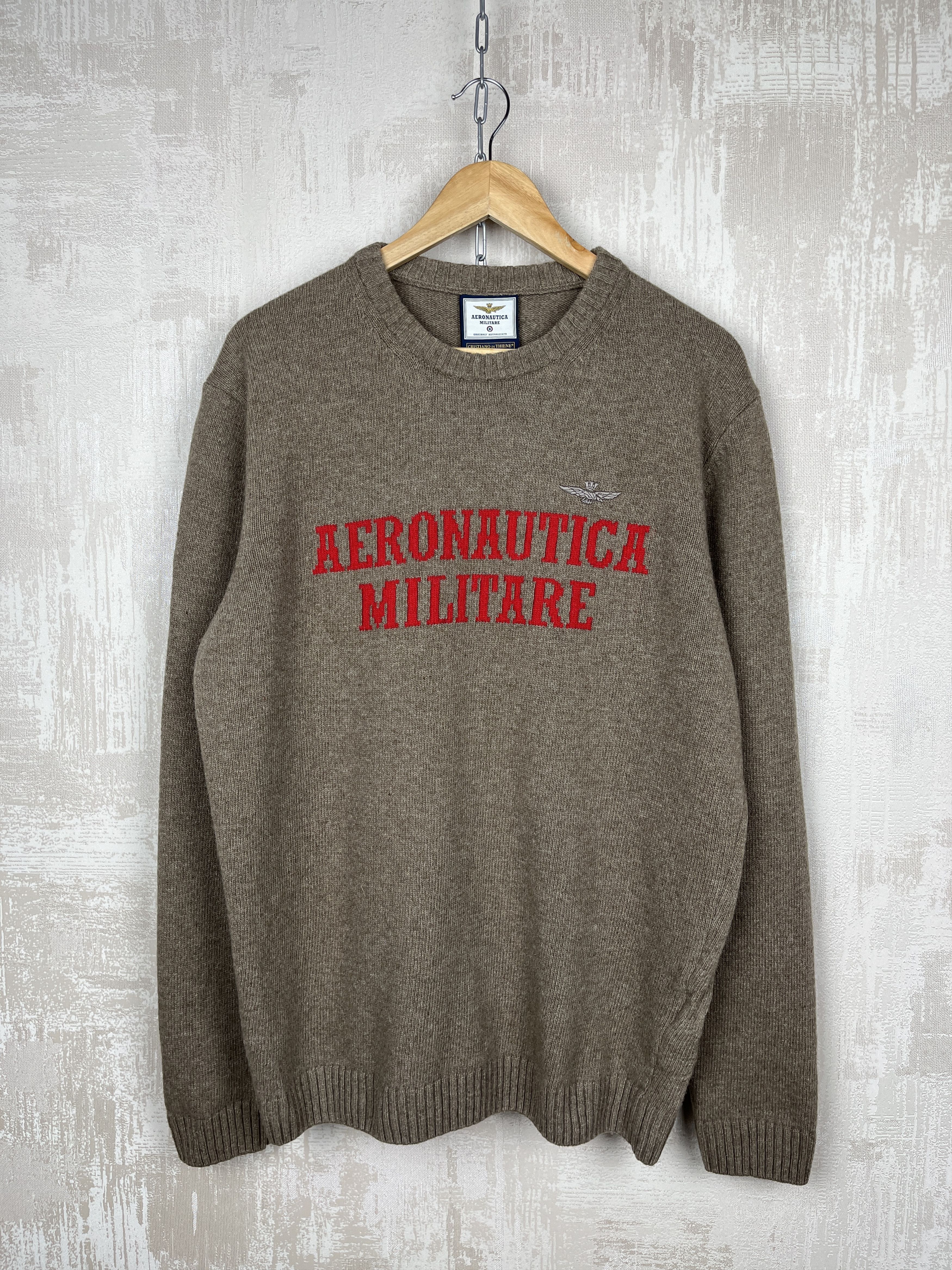 Aeronautica Militare Aeronautica Militare Big Logo Wool Blend Crew Neck Sweater Size US XL / EU 56 / 4 - 1 Thumbnail