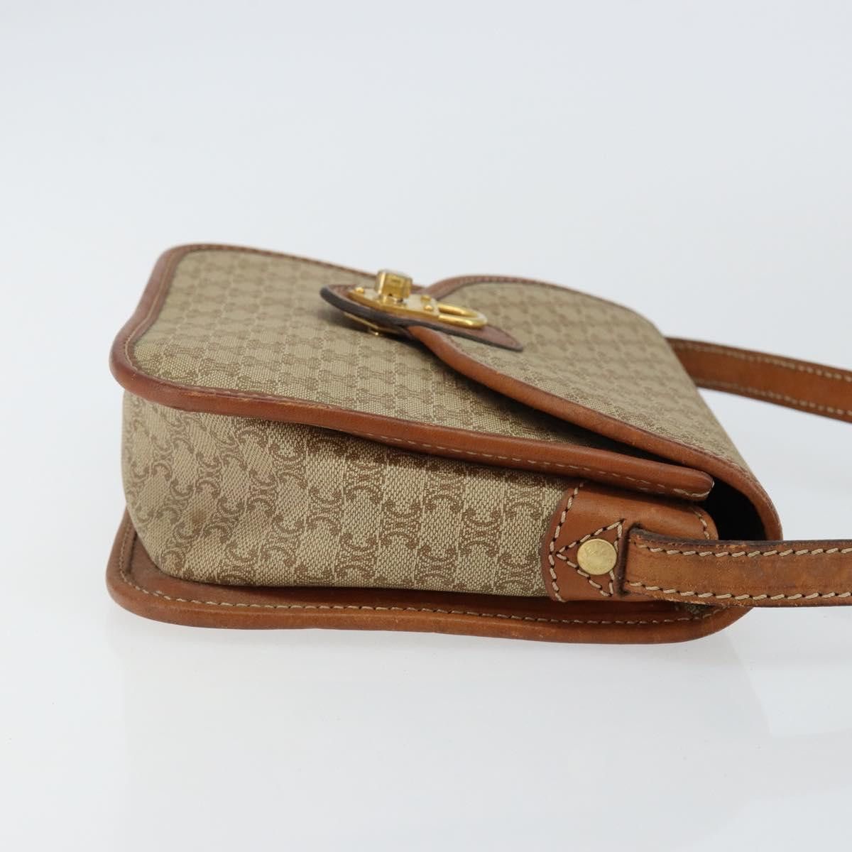 Celine CELINE Macadam Canvas Shoulder Bag Pvc Beige Gold Size ONE SIZE - 4 Thumbnail
