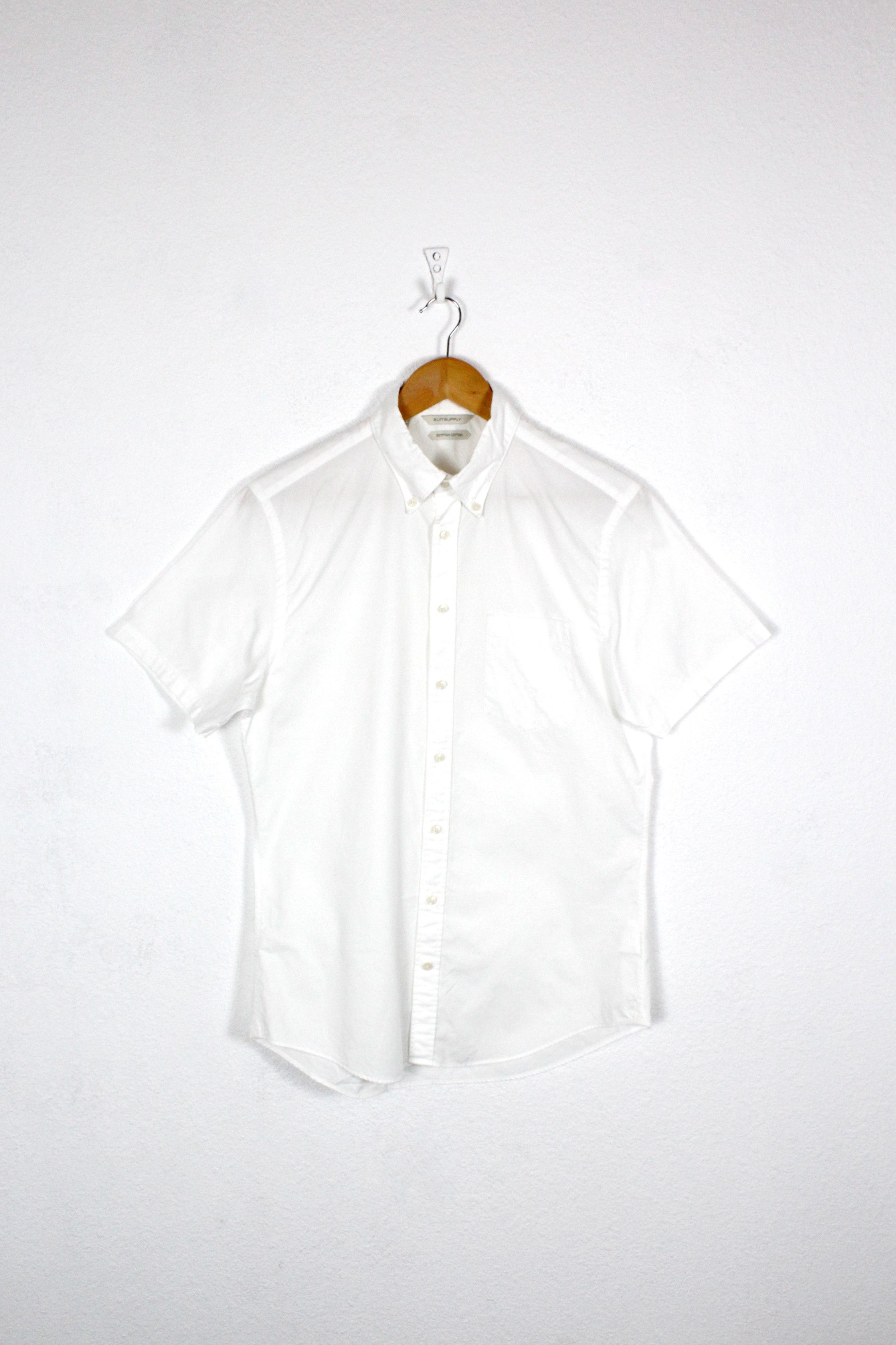 Suitsupply Suitsupply White Short Sleeve Oxford Shirt 40 Size US L / EU 52-54 / 3 - 1 Thumbnail