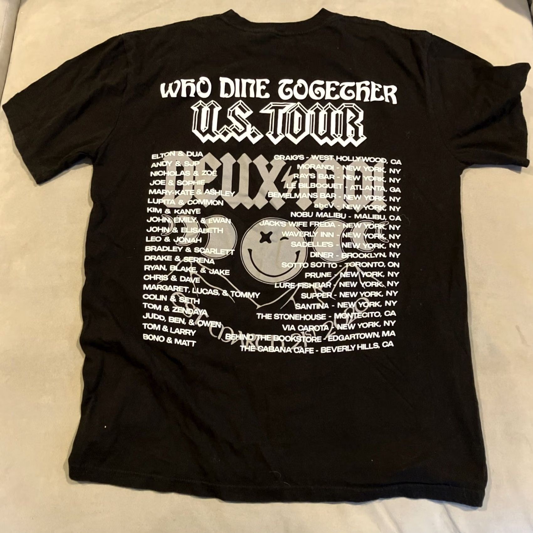 Vintage Deux Moi Shirt Mens L Black RARE Who Dine Together Tour Double Sided Men Size US L / EU 52-54 / 3 - 4 Thumbnail