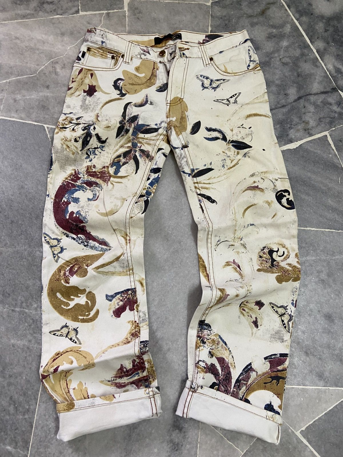 Just Cavalli Juat Cavali Floral Print Flared denim jeans Size US 32 / EU 48 - 9 Thumbnail
