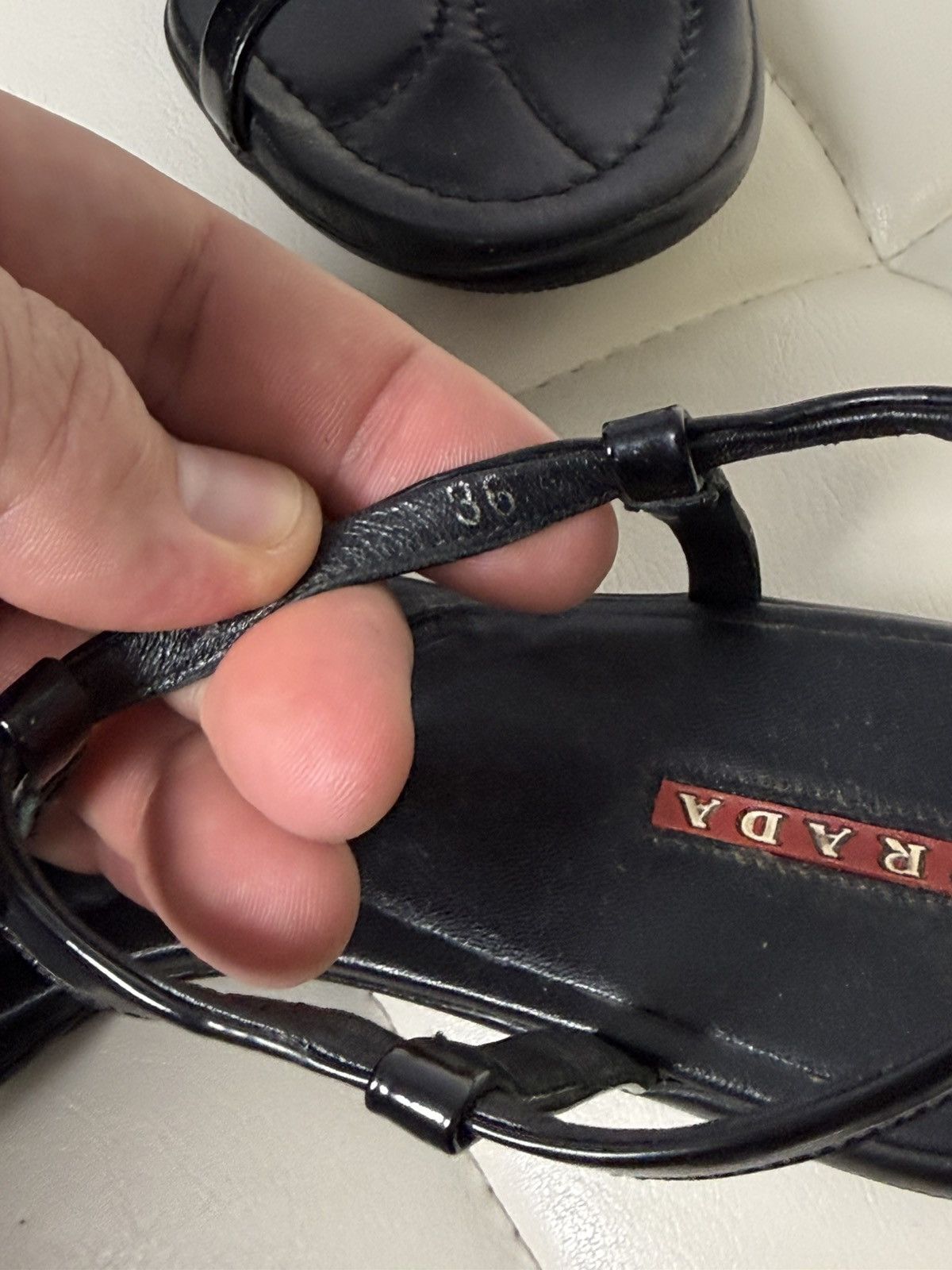 Prada Prada Linea Rossa Sandals Patent Leather T Strap Flat Shoes Size US 6 / IT 36 - 17 Thumbnail