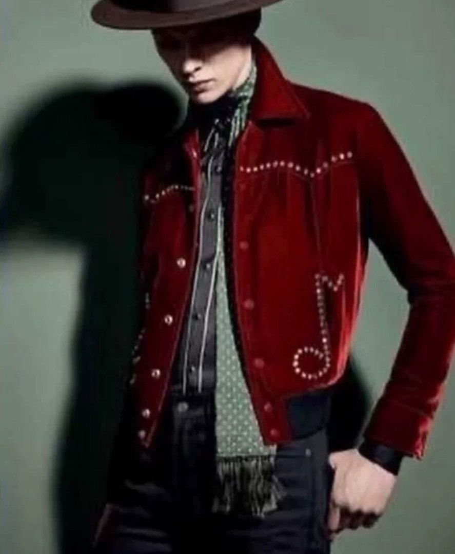 Saint Laurent Paris × Yves Saint Laurent Saint Laurent slp16FW wine red jacket 2412-Nextarrow Size US S / EU 44-46 / 1 - 6 Thumbnail