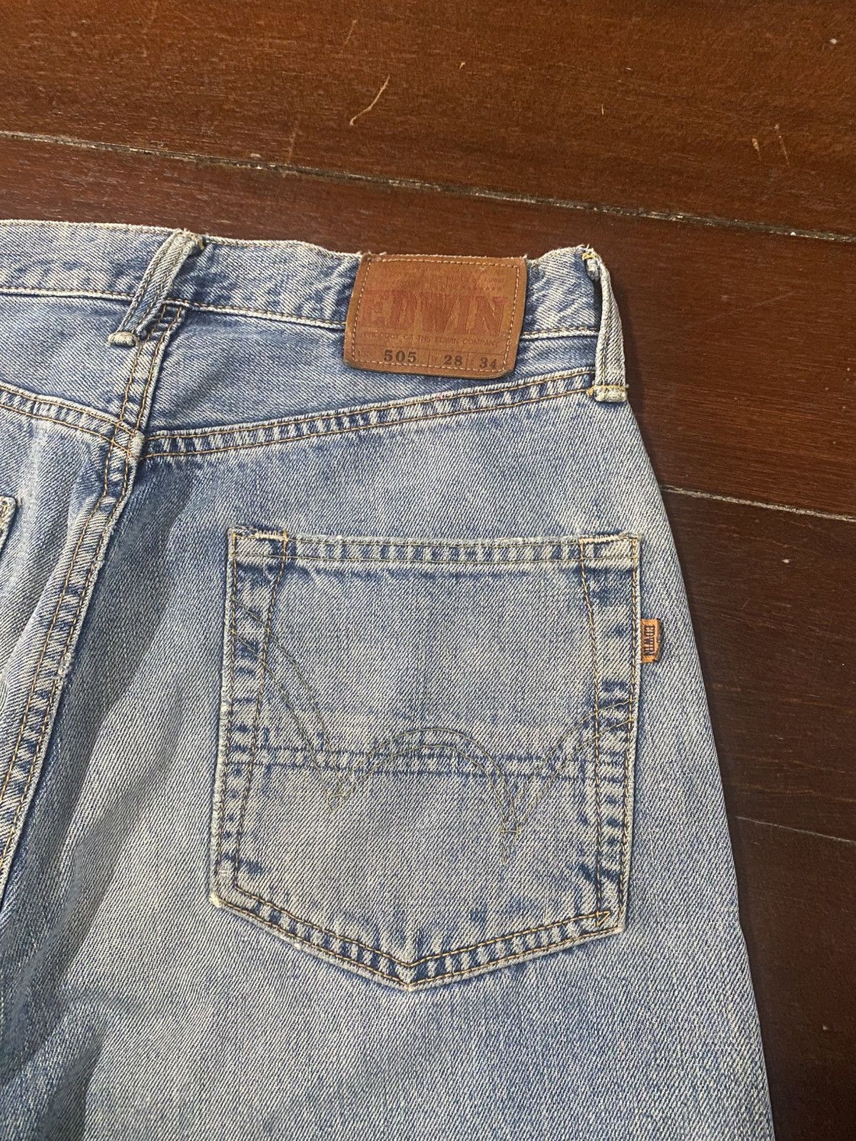 Edwin VINTAGE EDWIN 505 SELVEDGE DENIM JEANS nice faded loose Size US 29 - 8 Thumbnail
