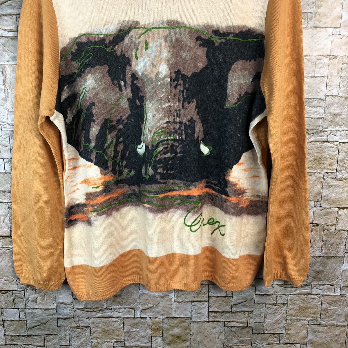 Japanese Brand × Vintage Evex big elephant Orange Knitwear #A1185 Size L / US 10 / IT 46 - 6 Thumbnail
