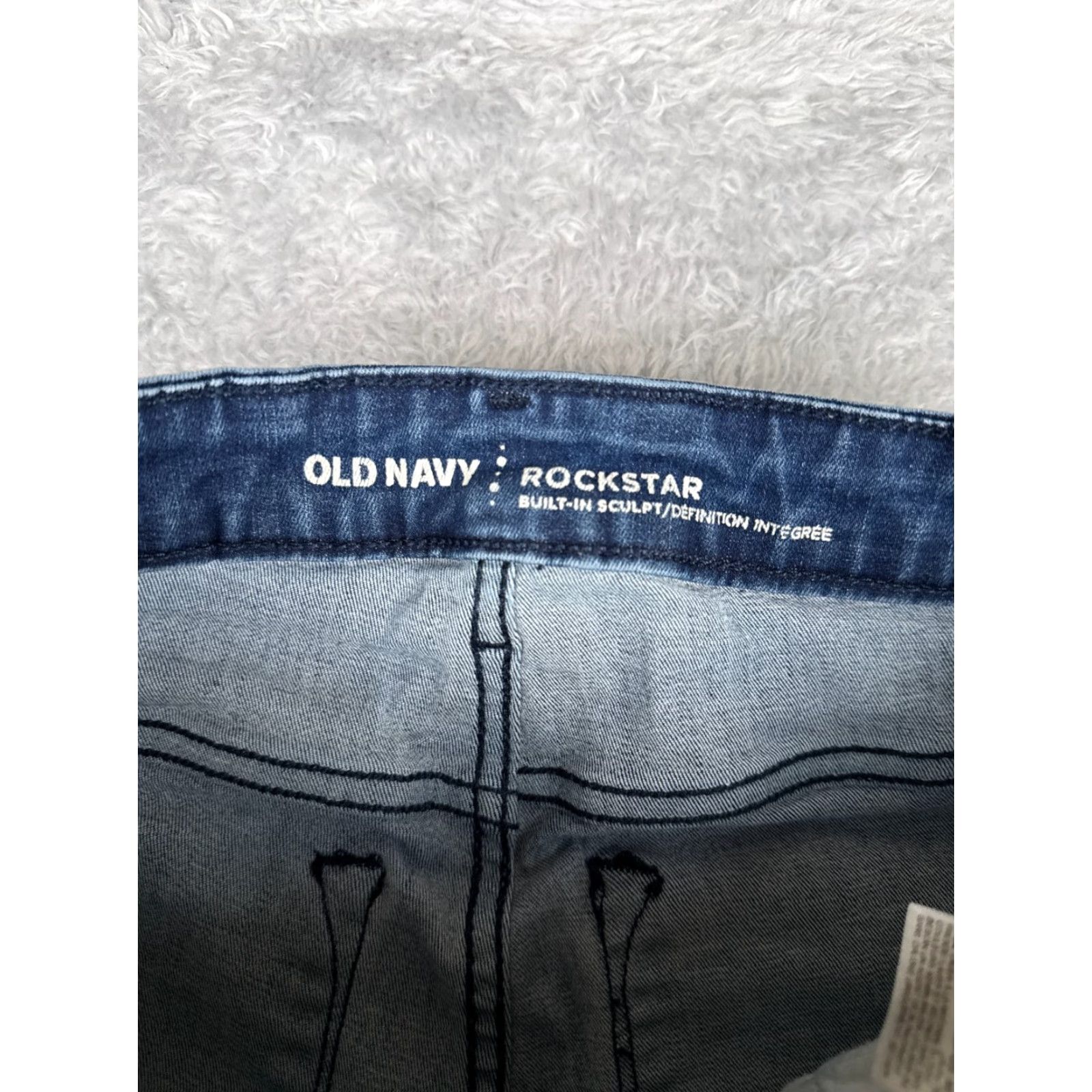 Old Navy Old Navy Jeans Womens 14 Blue Denim Rockstar Super Skinny Extra High Rise 31x28 90s Retro American Designer Womens Size 36" / US 14 / IT 50 - 6 Thumbnail
