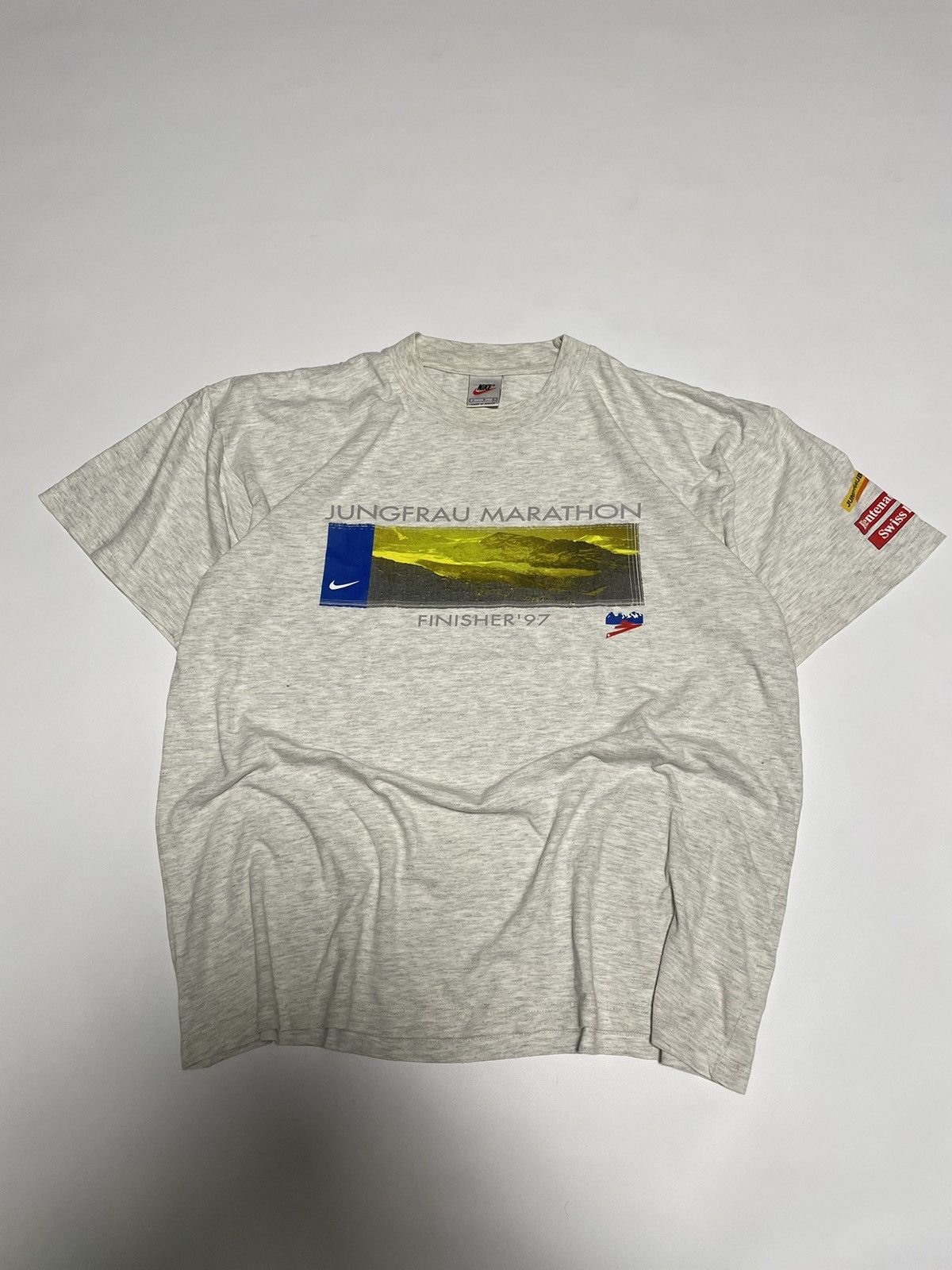 Nike × Vintage Nike 1997 Finisher Jungfrau Marathon Vintage Men's T-Shirt L Size US L / EU 52-54 / 3 - 1 Thumbnail