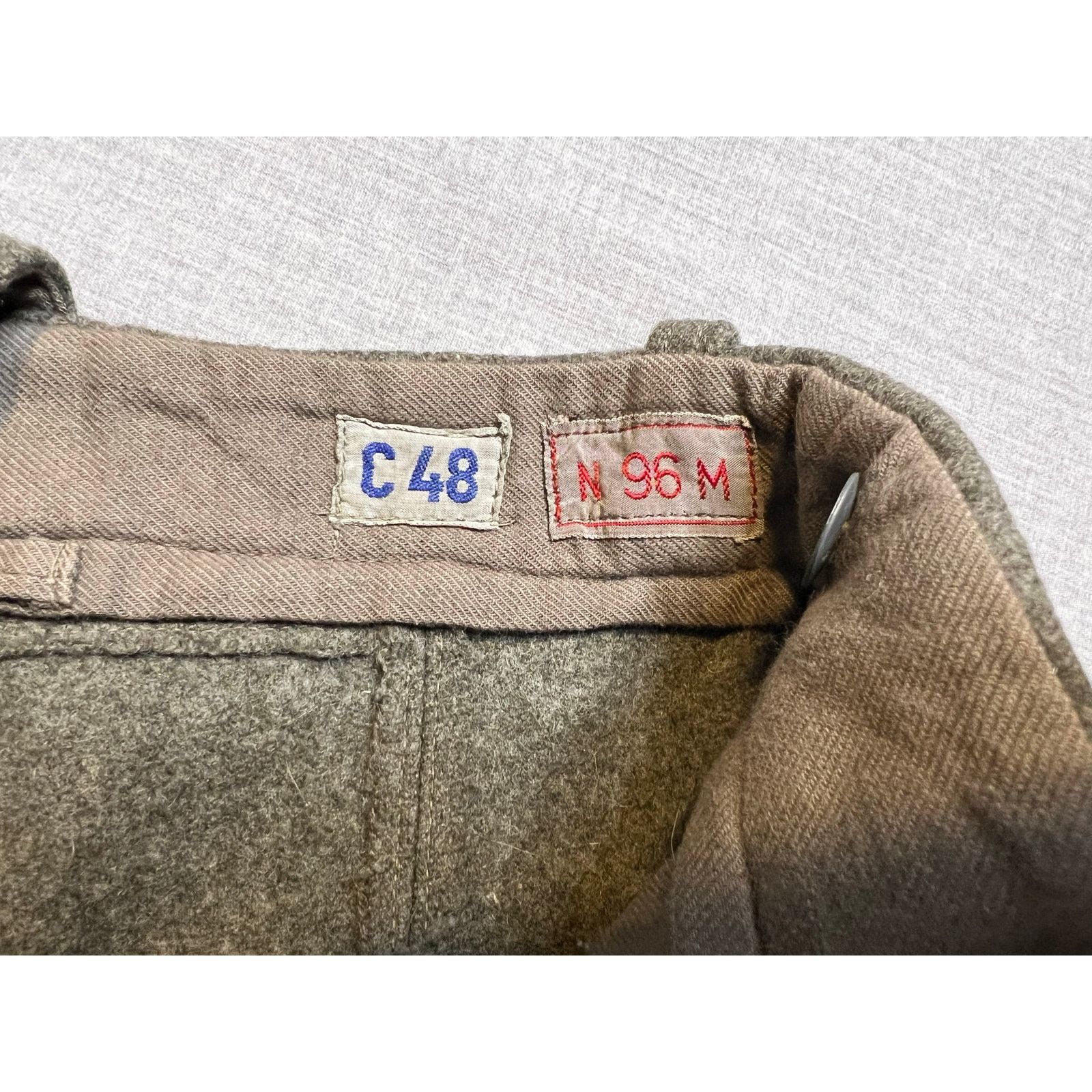Vintage Vintage 1940s Swedish Crown WWII Wool Army Pants C48 30x29 Size US 30 / EU 46 - 3 Thumbnail