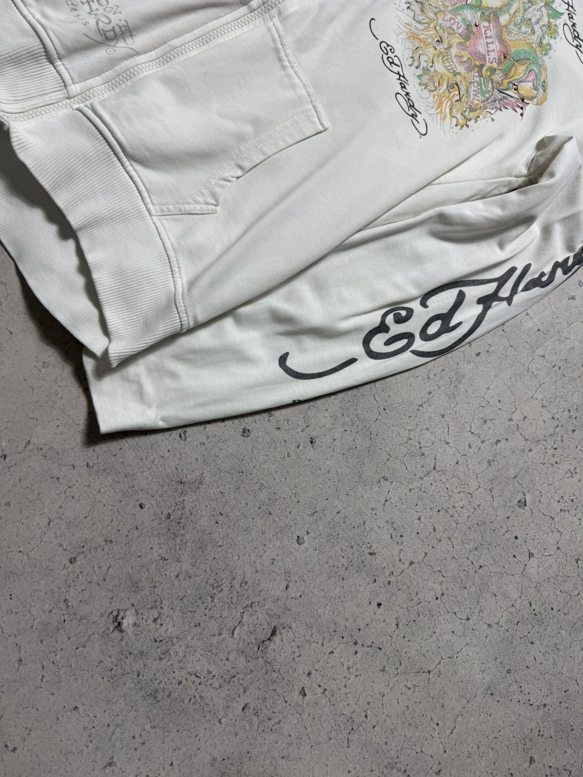 Ed Hardy Ed Hardy Skull White Women’s Full Zip Hoodie Size M / US 6-8 / IT 42-44 - 4 Thumbnail