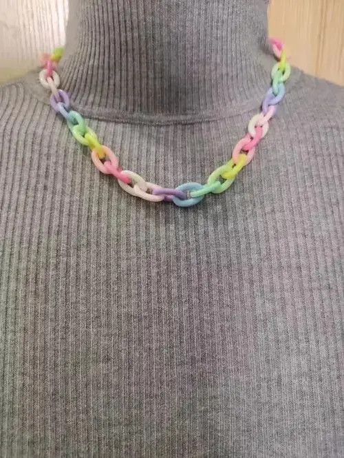 Jewelry Rainbow Vintage Necklace chain pendent Size ONE SIZE - 1 Thumbnail